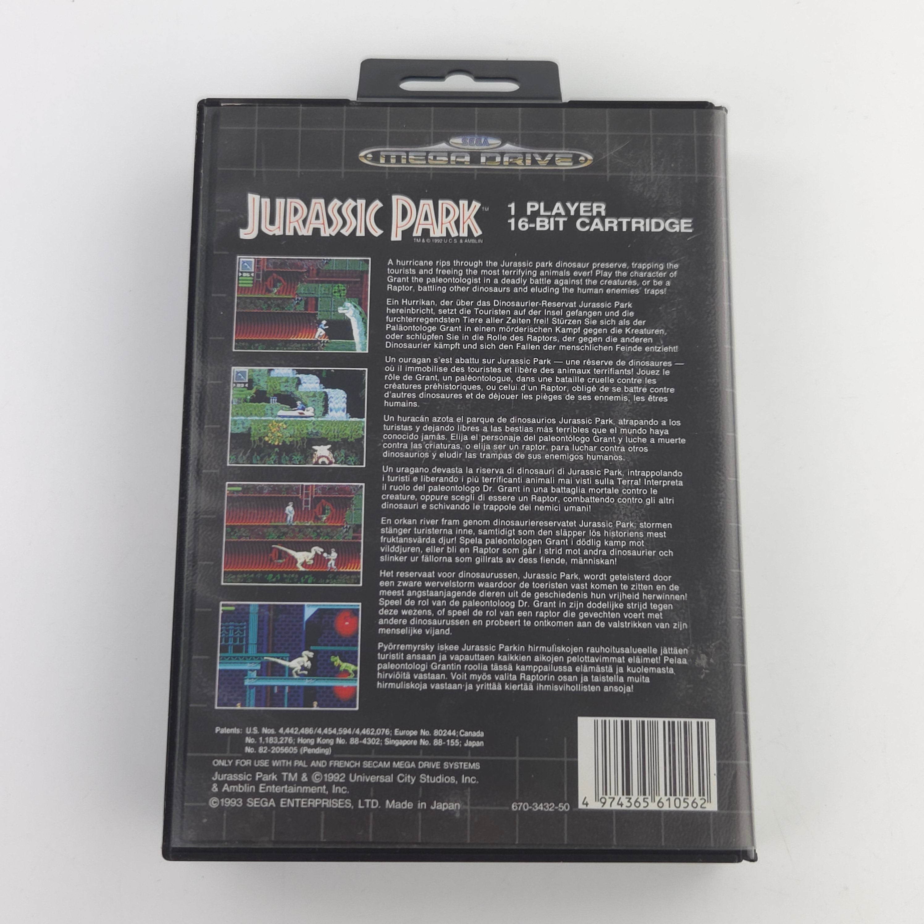 Sega Mega Drive: Jurassic Park - Modul Anleitung OVP (PAL EUR)