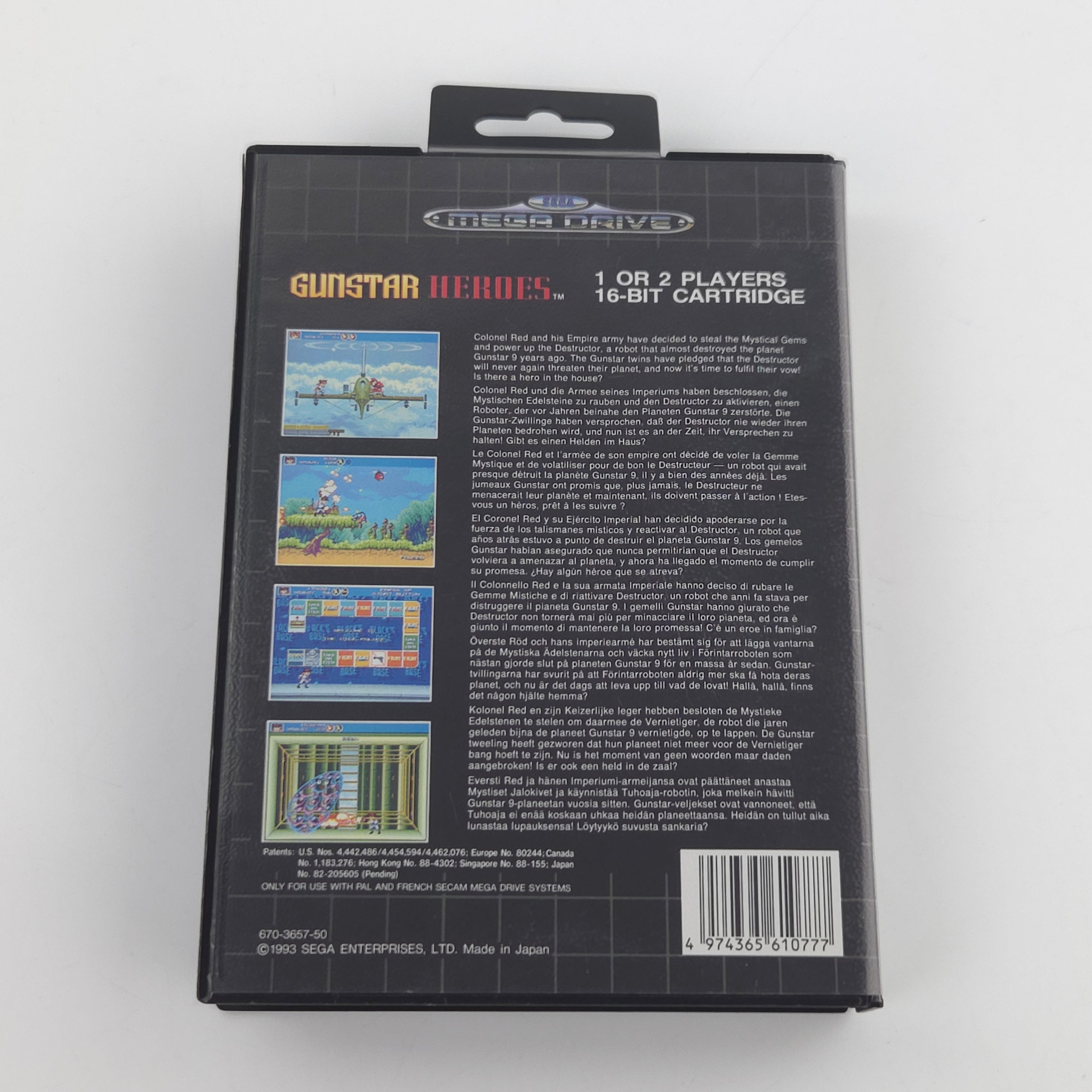 Mega Drive Spiel Gunstar Heroes MD OVP CIB PAL EUR