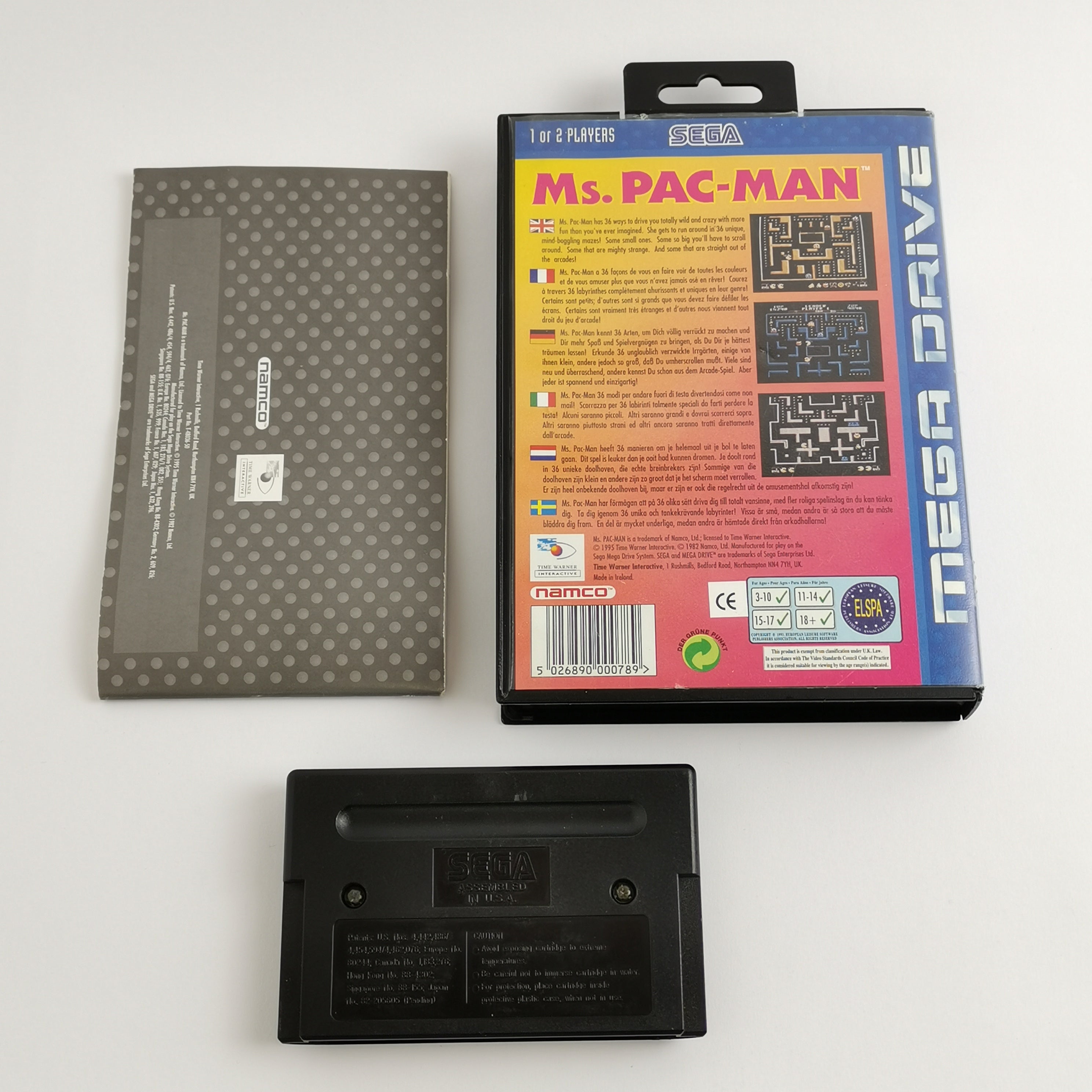 Sega Mega Drive Spiel – MS. Pac-Man OVP Anleitung PAL