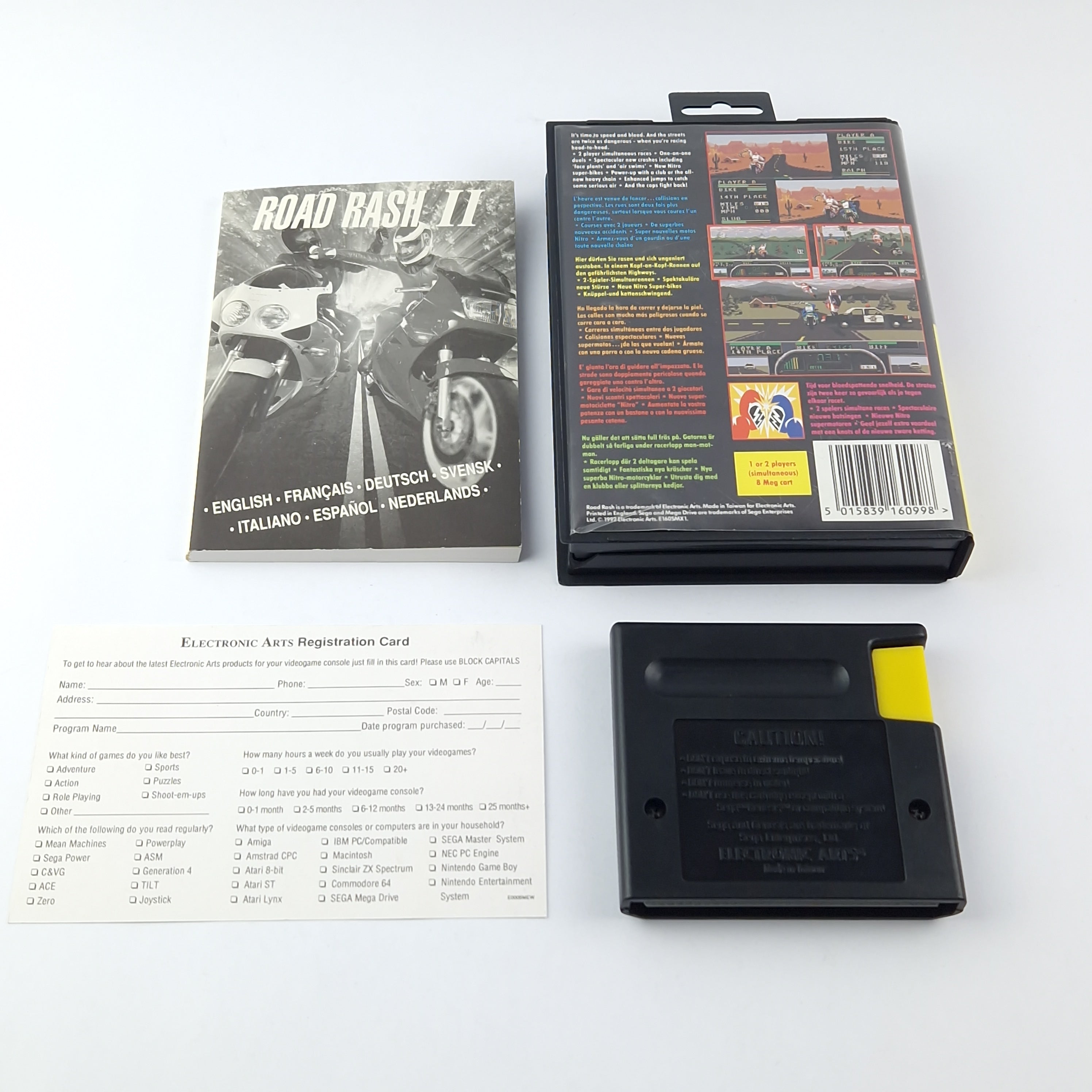 Sega Mega Drive Spiel – Road Rash II 2 OVP PAL Modul