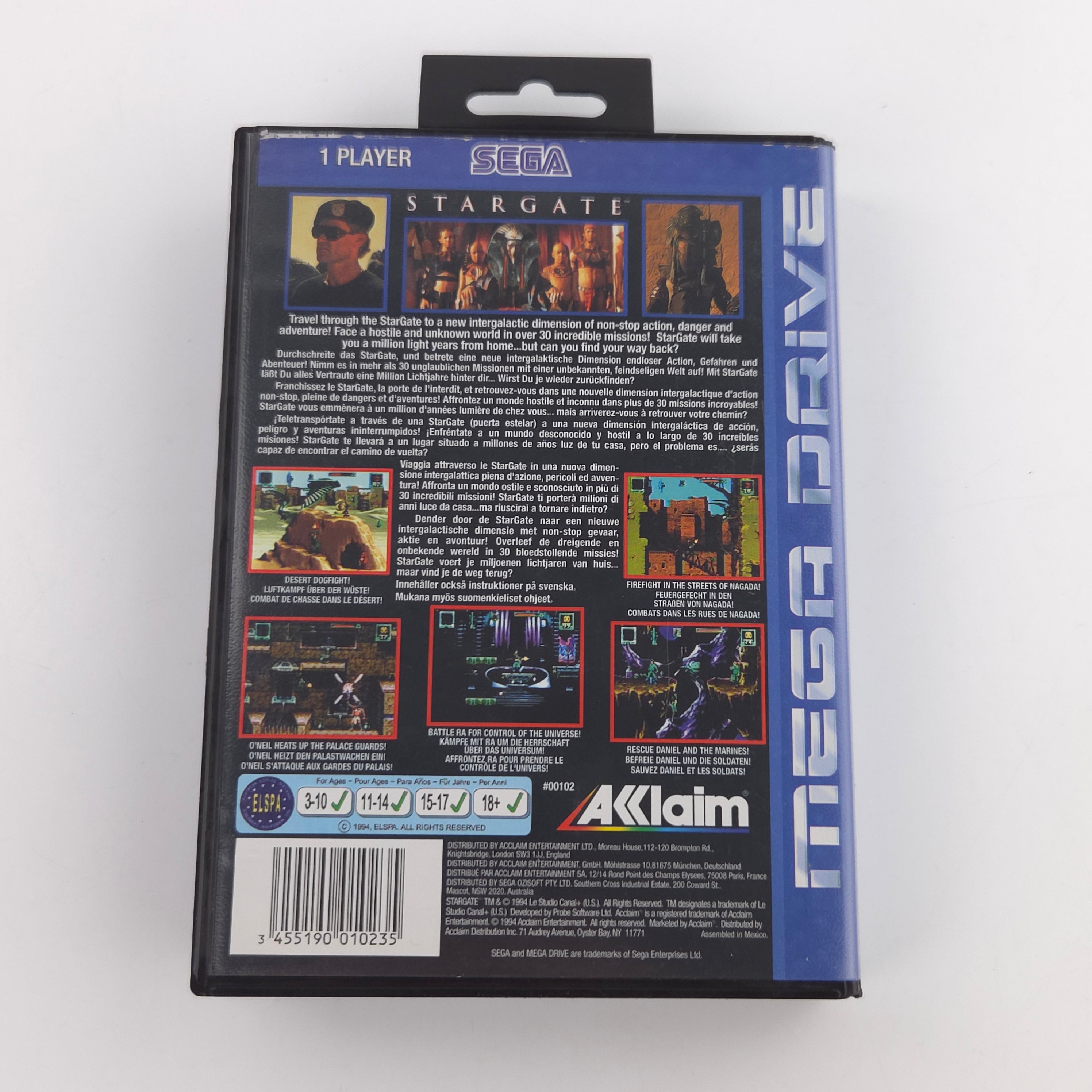 Mega Drive Spiel Stargate MD OVP CIB PAL EUR Acclaim