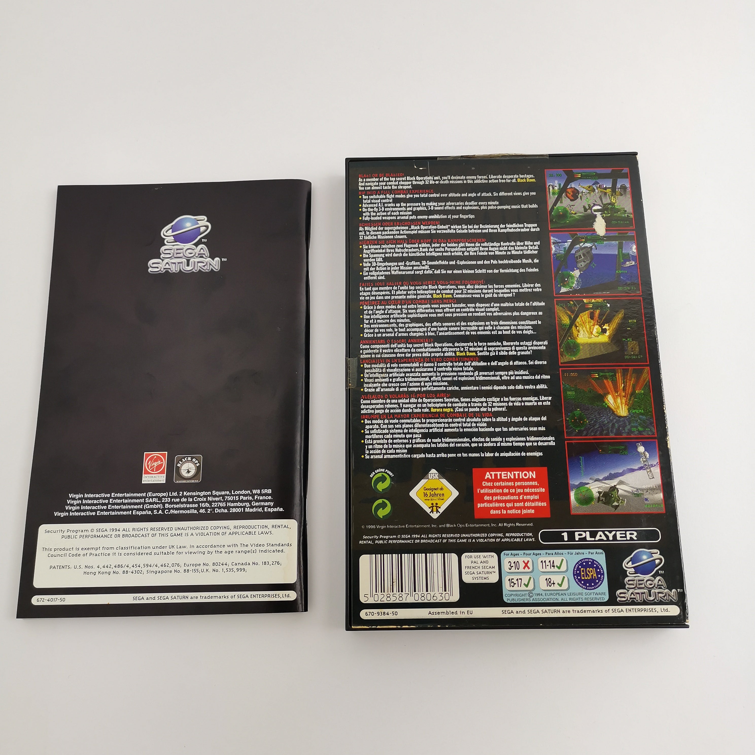 Sega Saturn Spiel – Black Dawn Blast OVP PAL