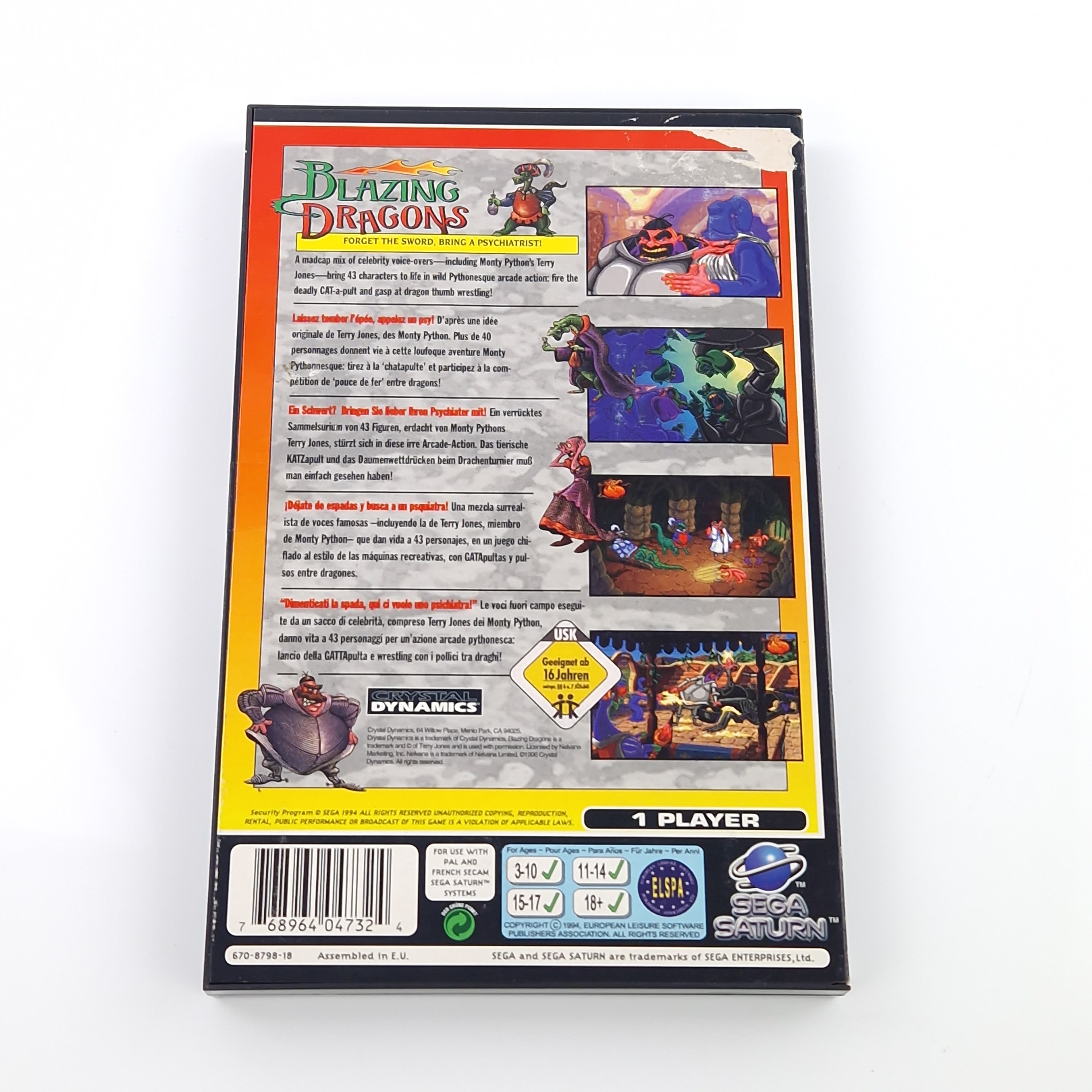 Sega Saturn Spiel – Blazing Dragons OVP PAL