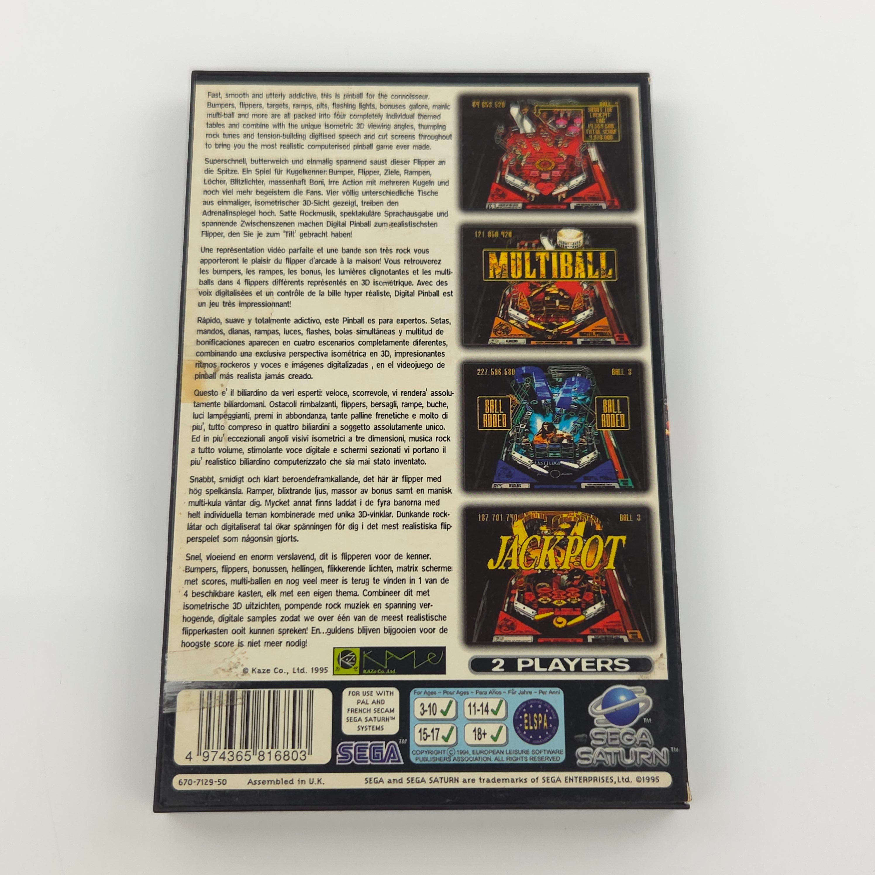 Sega Saturn Spiel – Digital Pinball OVP PAL