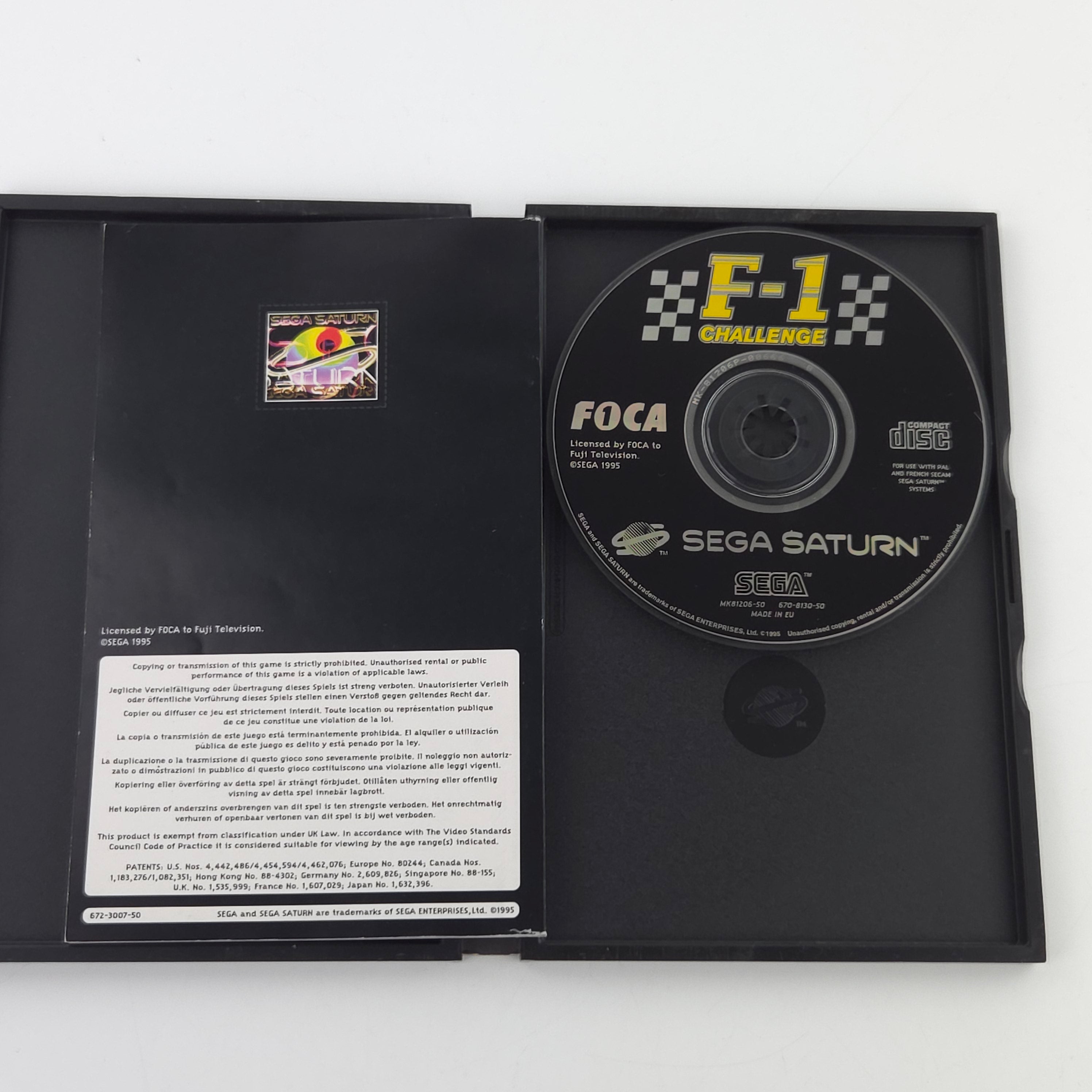 Sega Saturn Spiel F1 Challenge OVP Anleitung PAL EUR