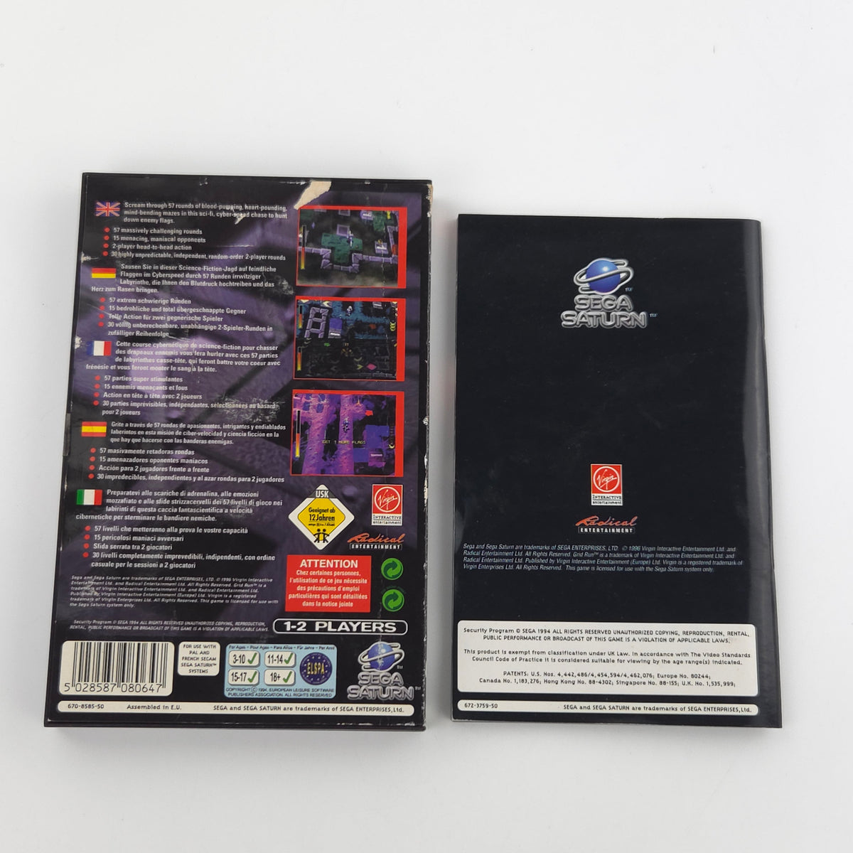 Sega Saturn Spiel Grid Run OVP PAL 1994