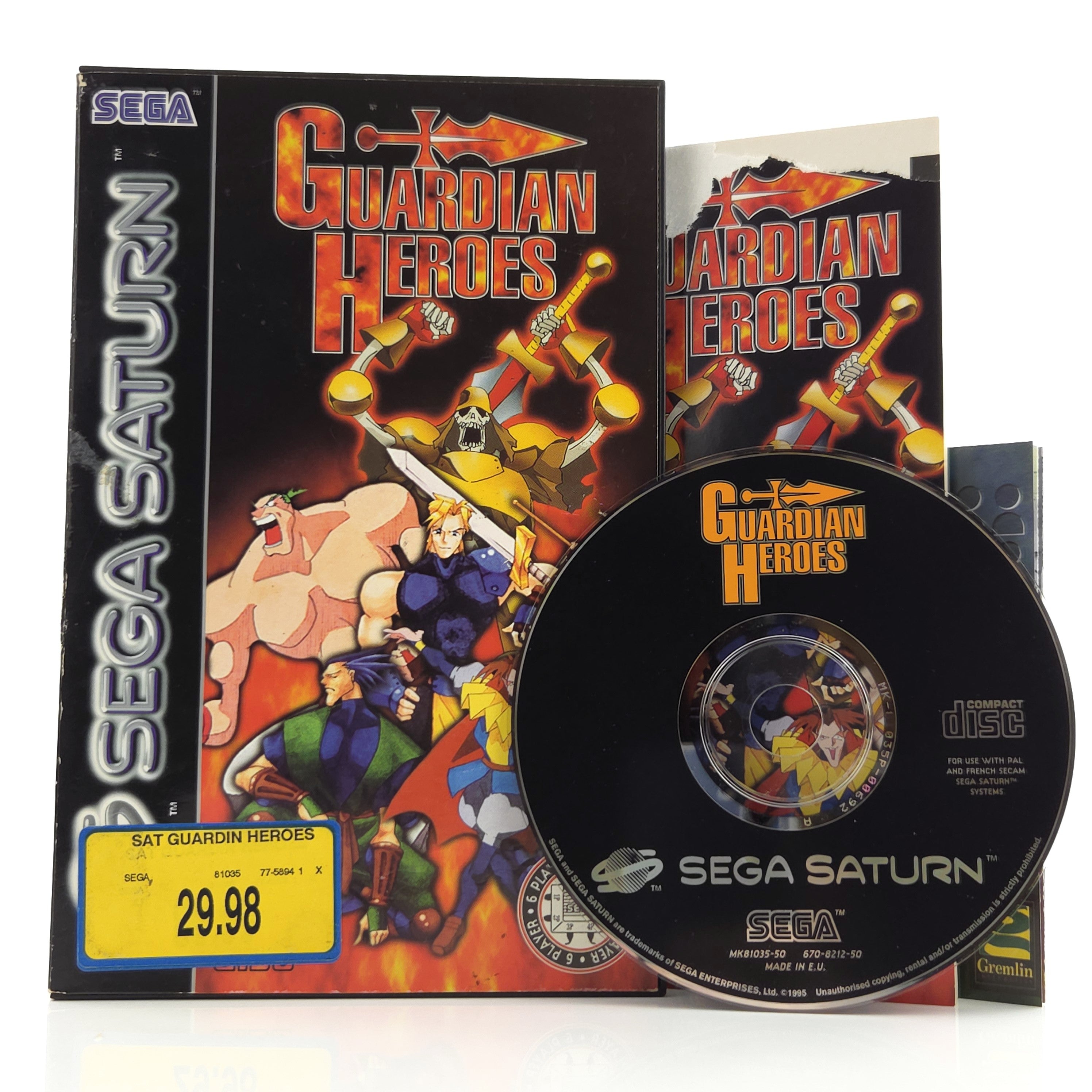 Sega Saturn Spiel – Guardian Heroes (OVP anleitung stark beschädigt)
