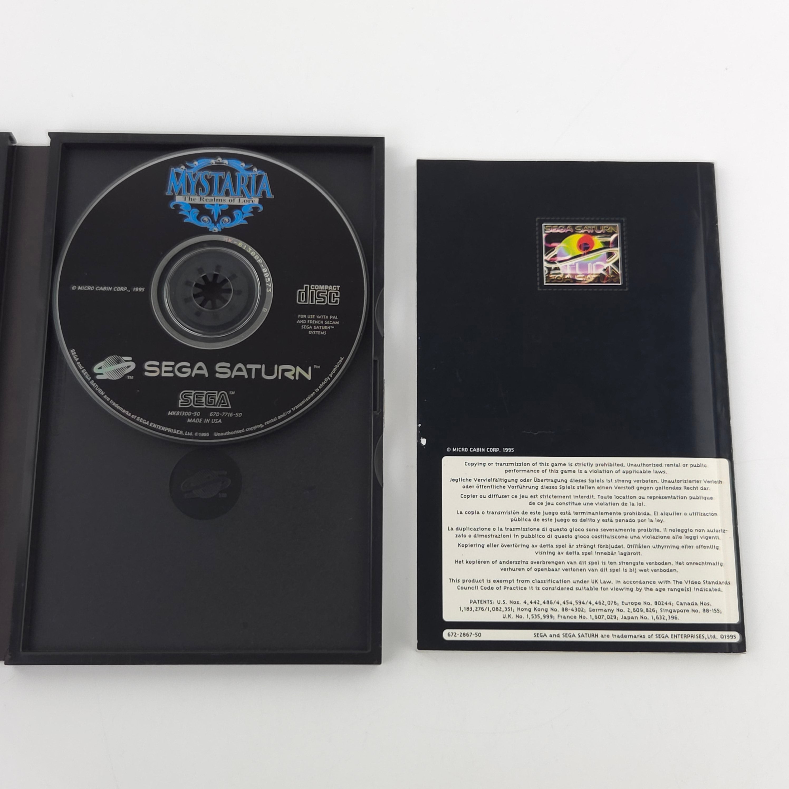 Sega Saturn Spiel Mystaria Realms of Lore OVP PAL EUR