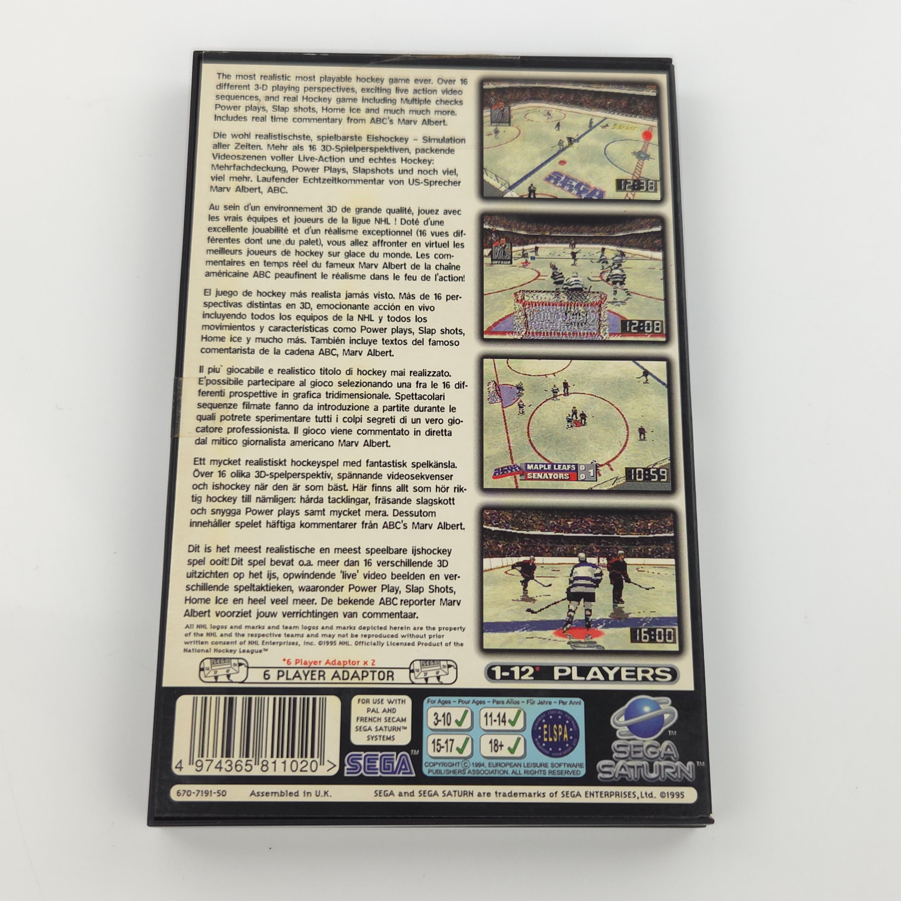 Sega Saturn Spiel – NHL All-Star Hockey OVP PAL