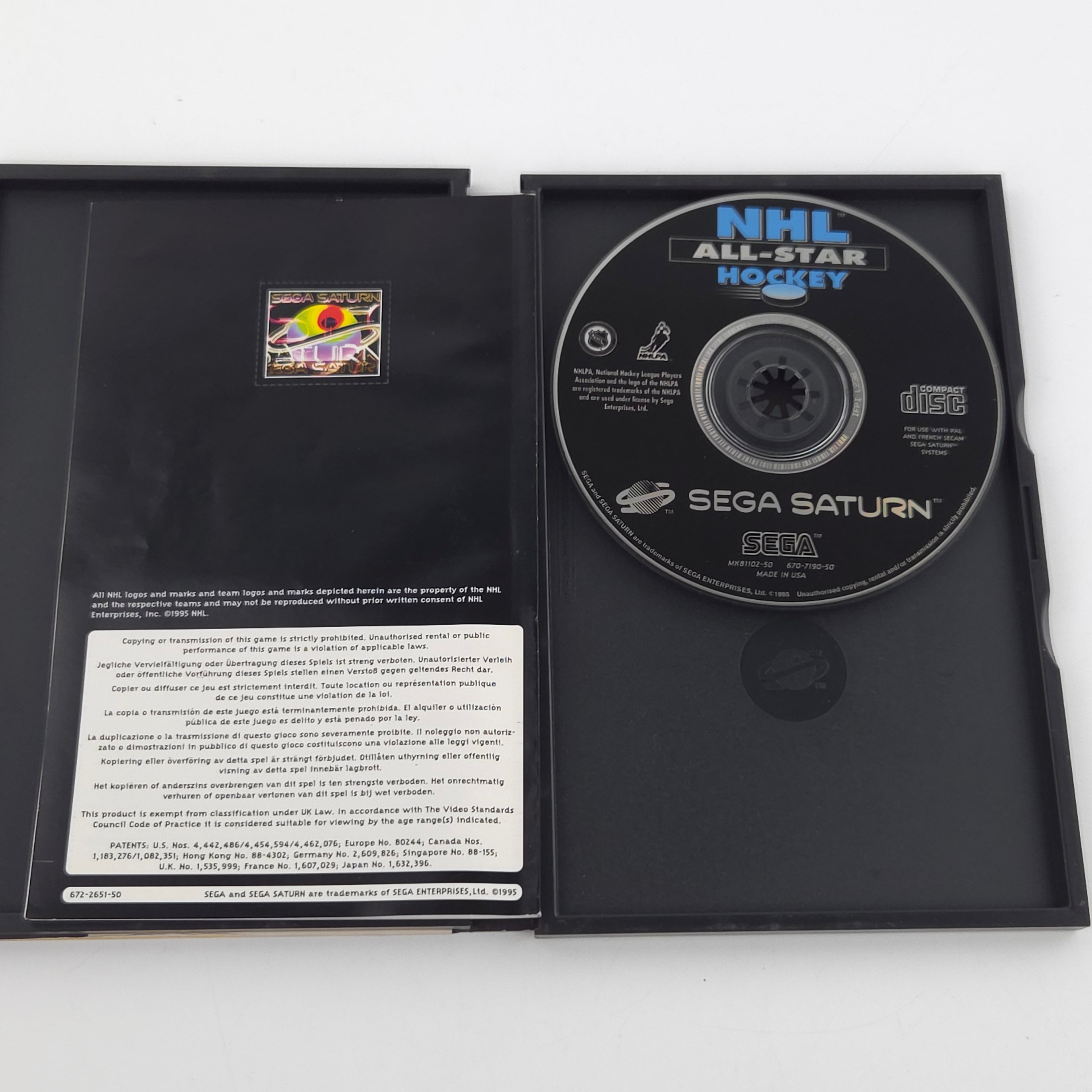 Sega Saturn Spiel NHL All-Star Hockey OVP PAL EUR CD