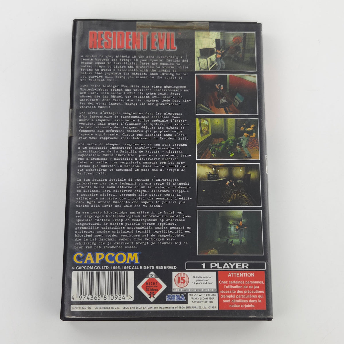 Sega Saturn Spiel Resident Evil OVP