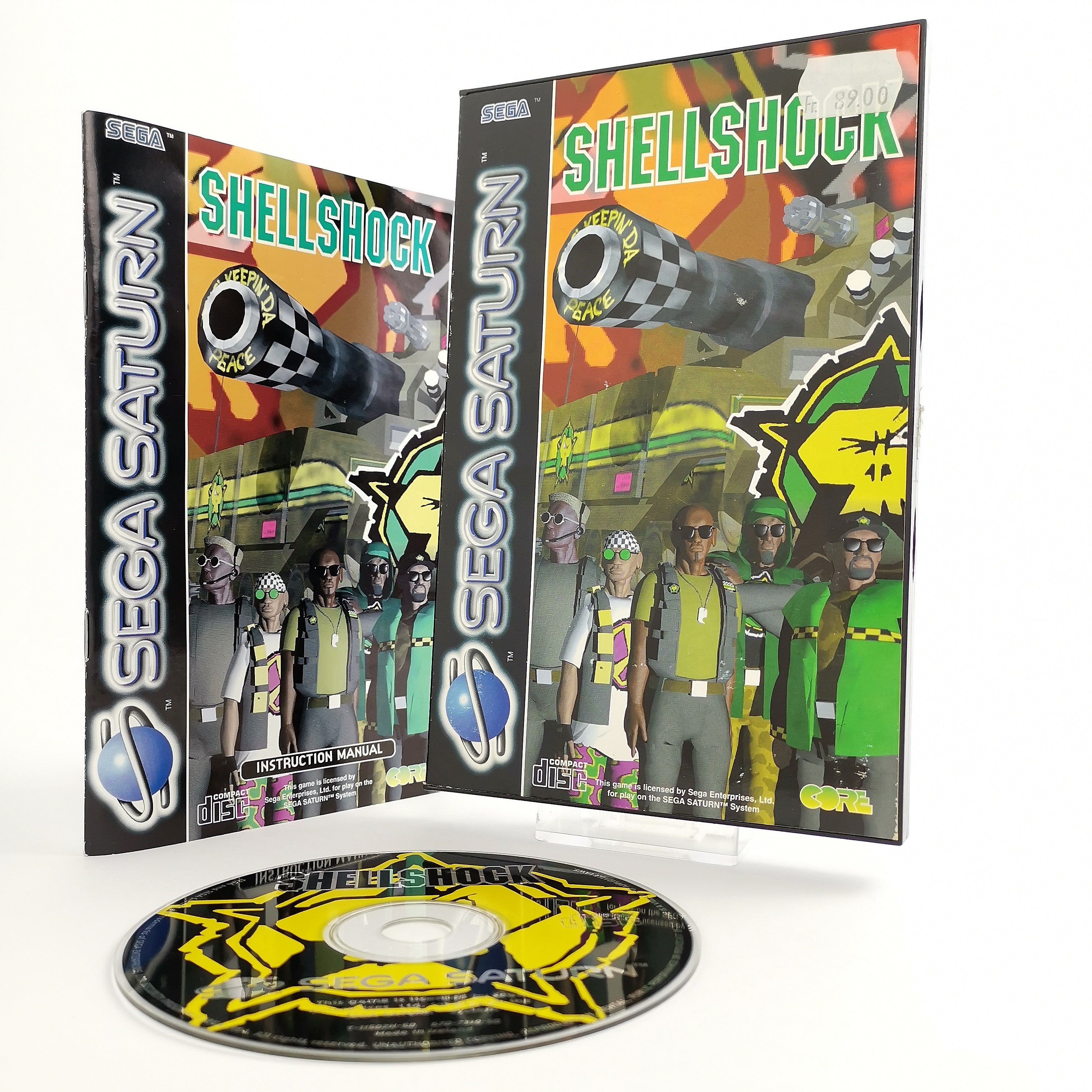Sega Saturn Spiel: Shellshock in OVP & Anleitung - Core | PAL Version