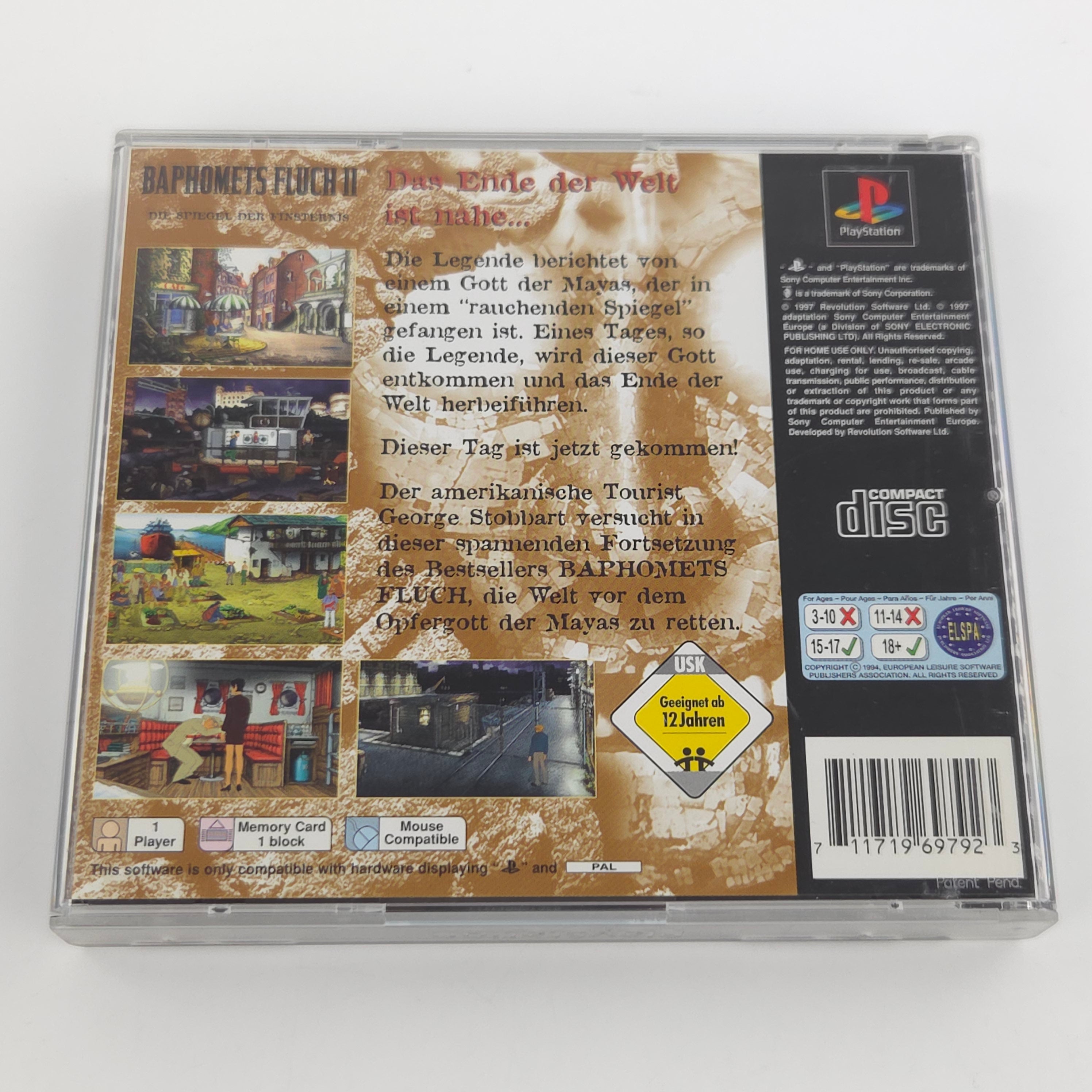 Playstation Spiel Baphomets Fluch II Die Spiegel PS1 OVP