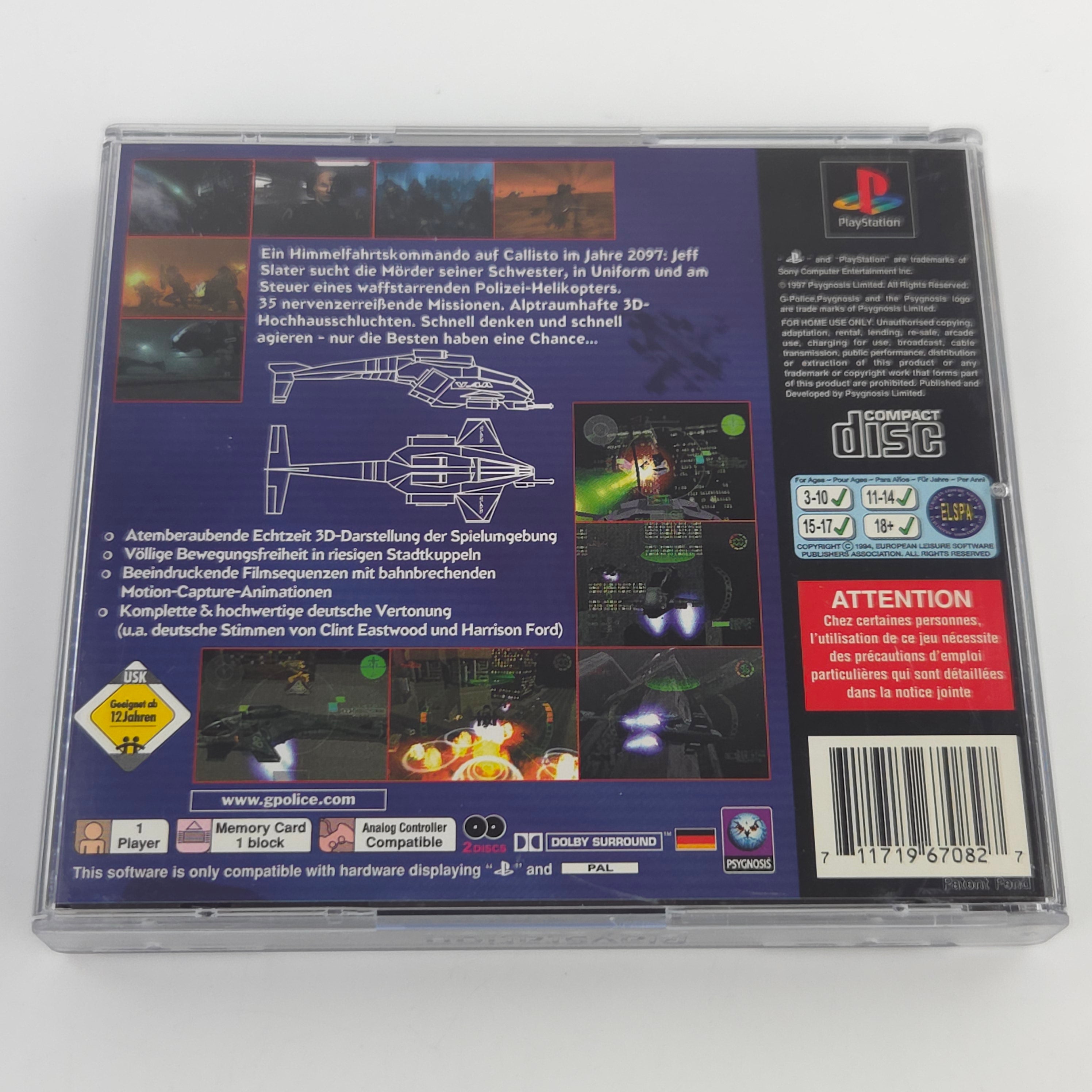 Sony PlayStation Spiel G-Police PS1 OVP Psygnosis PAL DE