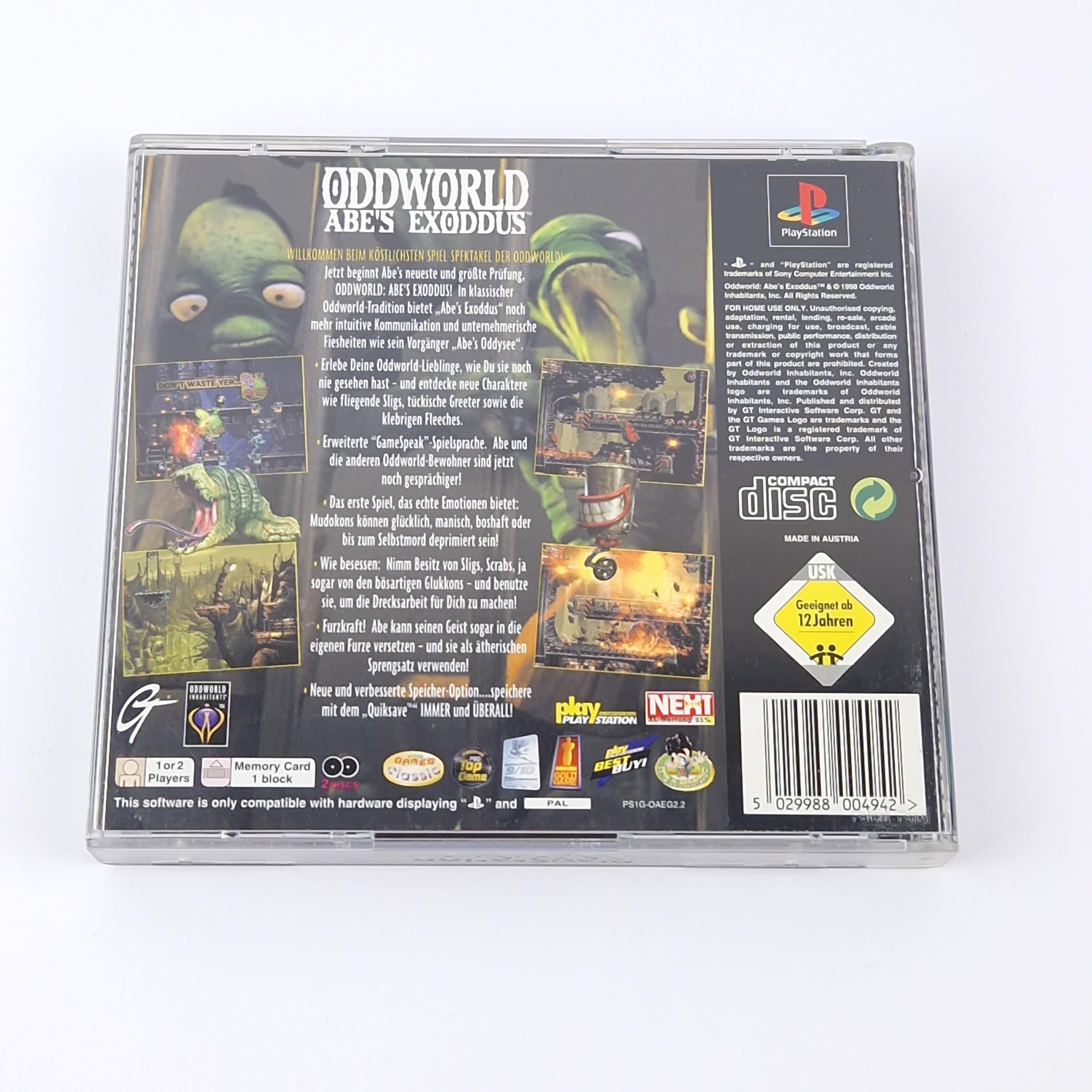 Sony Playstation 1 Spiel: Oddworld Abe´s Exodus - OVP Anleitung CD | PS1 PSX
