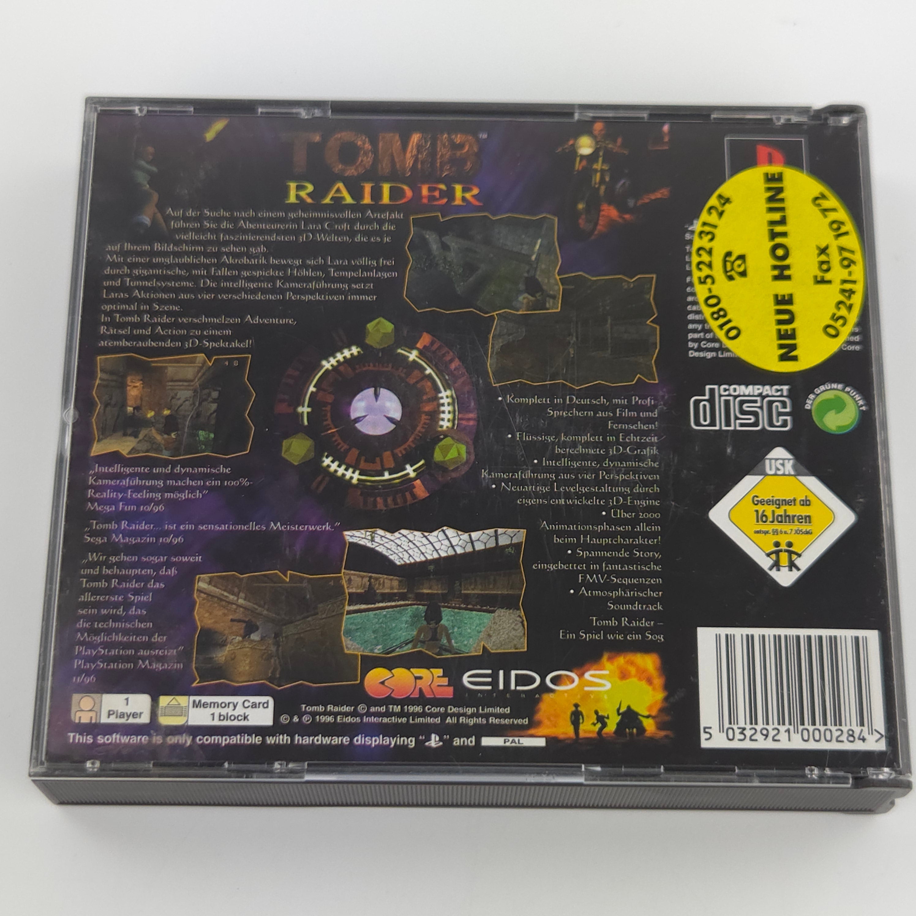 Playstation 1 Spiel Tomb Raider PS1 OVP EIDOS PAL DE