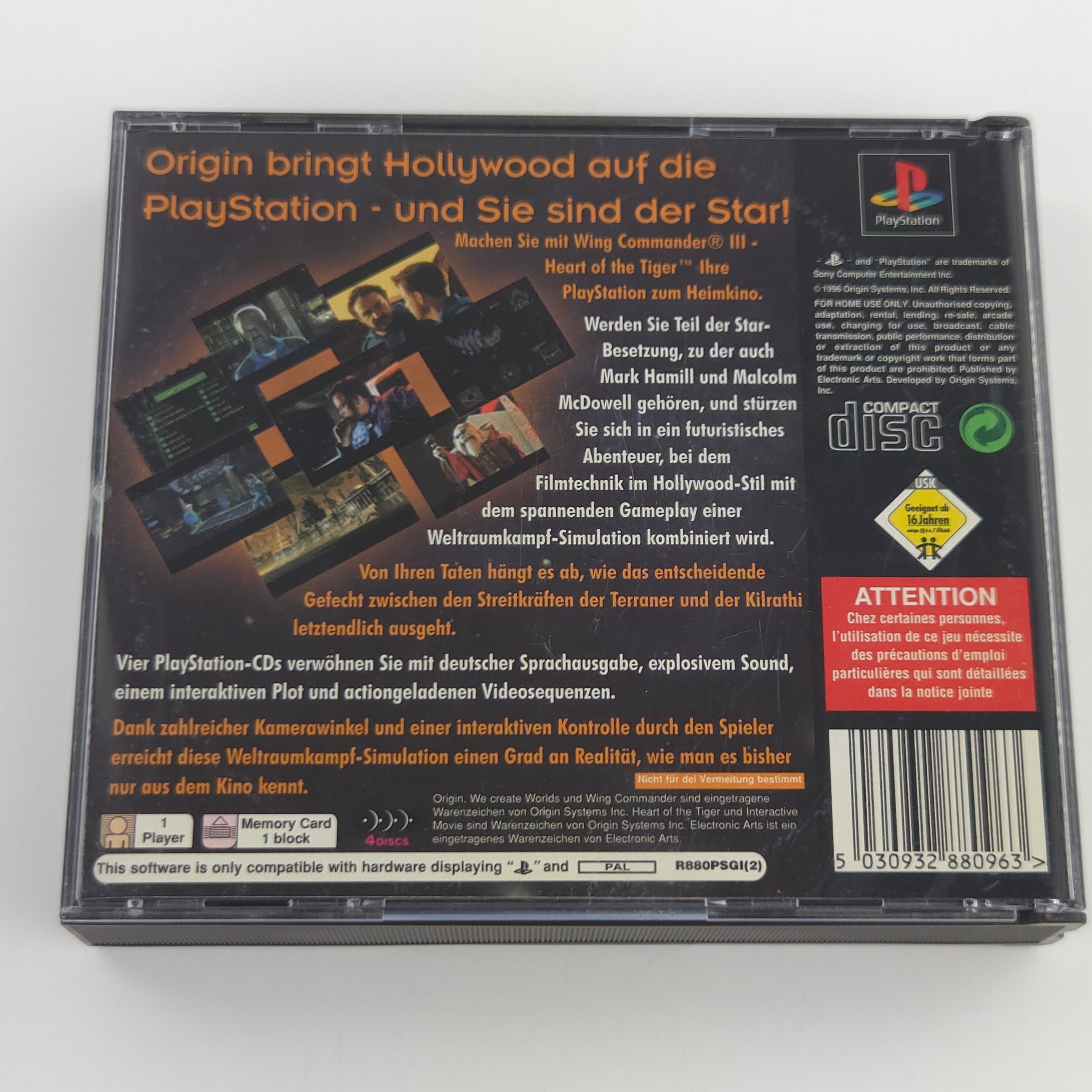 Sony Playstation Spiel Wing Commander III PS1 OVP PAL DE