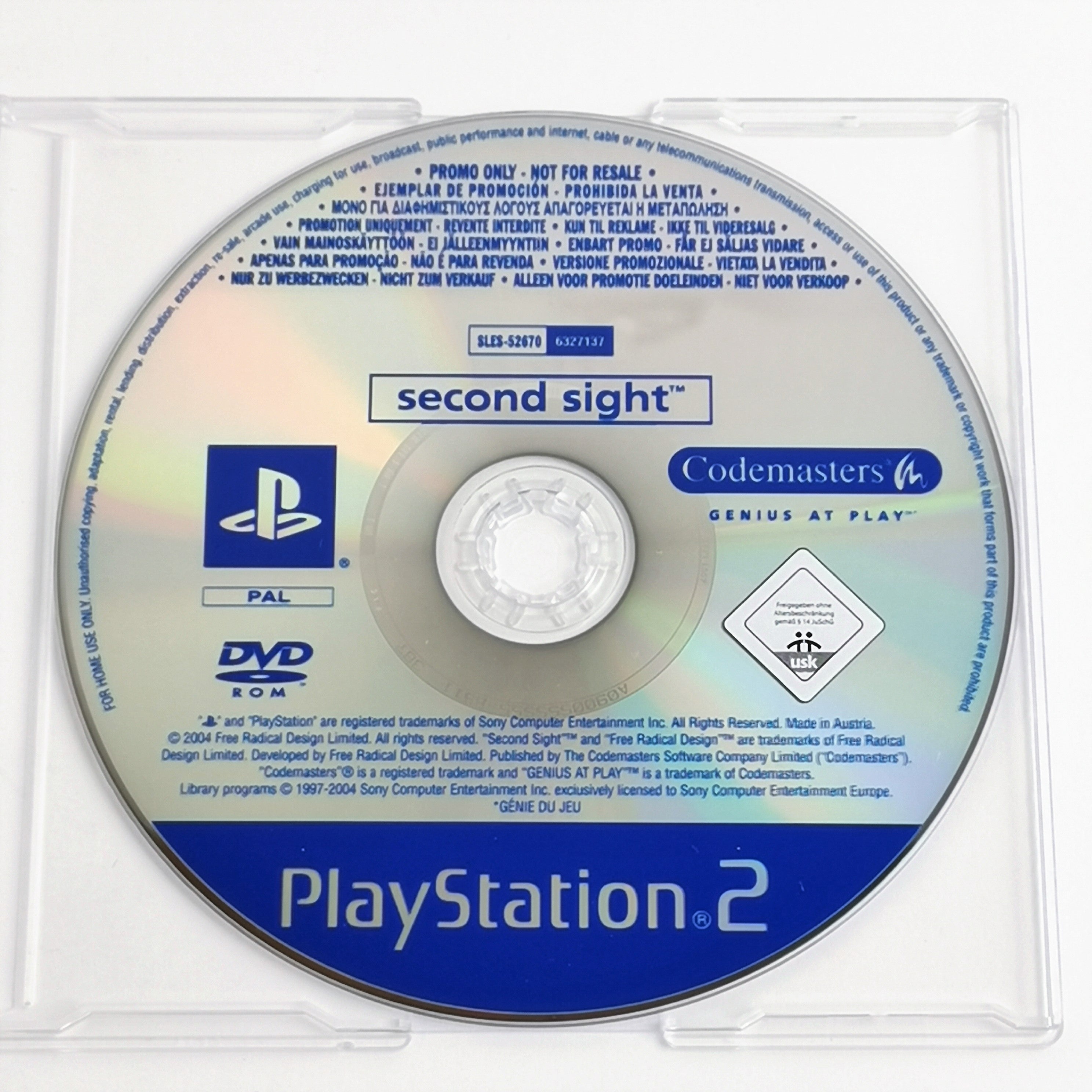 Playstation 2 Promo Spiel – Second Sight (PS2 PAL)