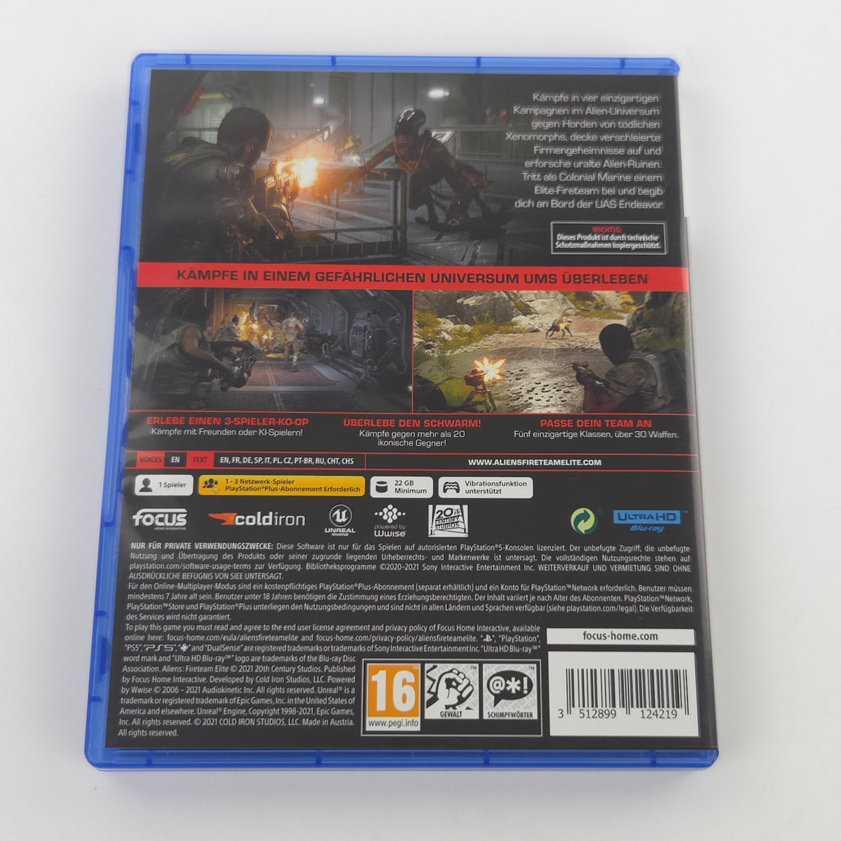Sony Playstation 5 Spiel: Aliens Fireteam Elite - PS5 OVP Bluray CD (PAL DE)