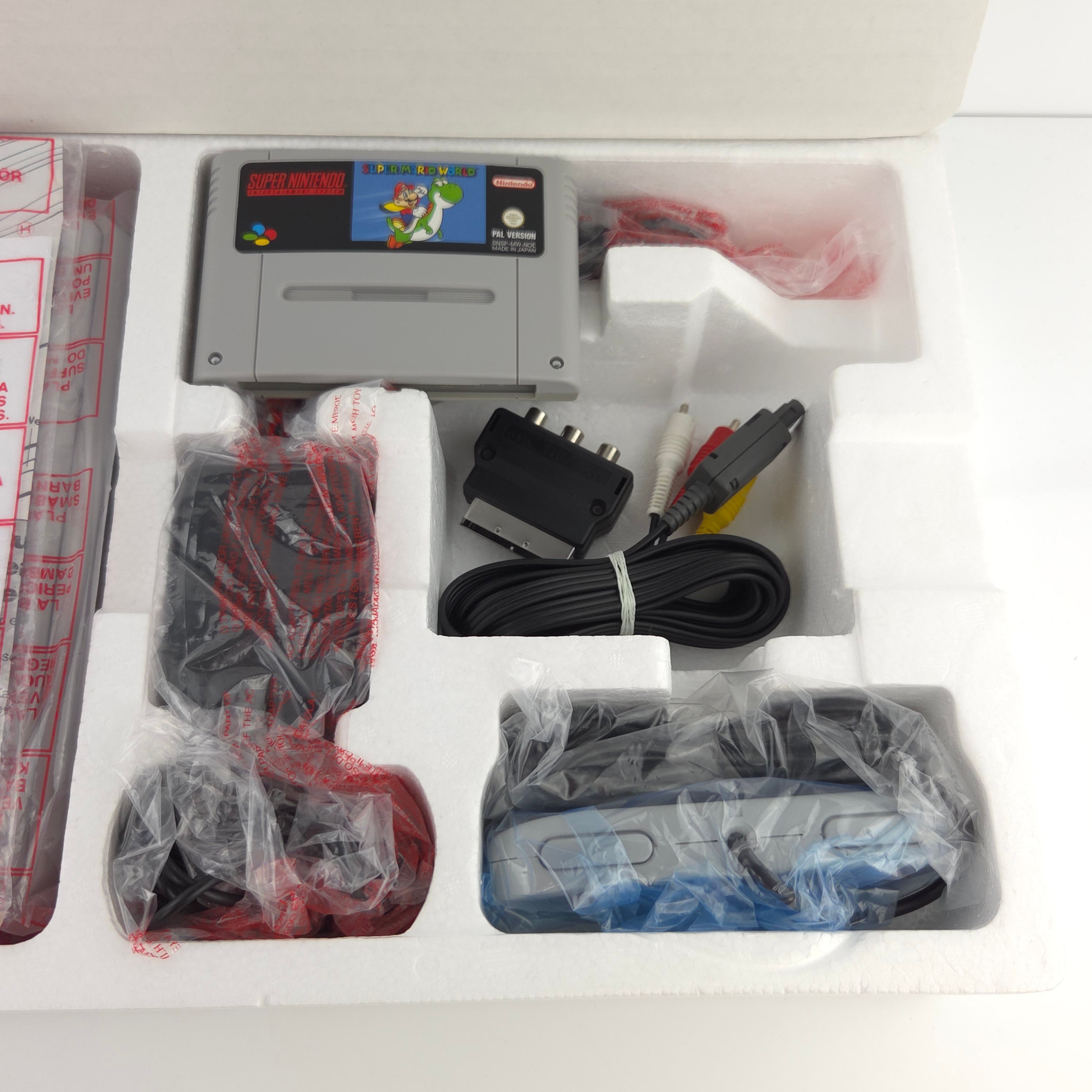 Super Nintendo Konsole Set Super Mario World SNES OVP PAL