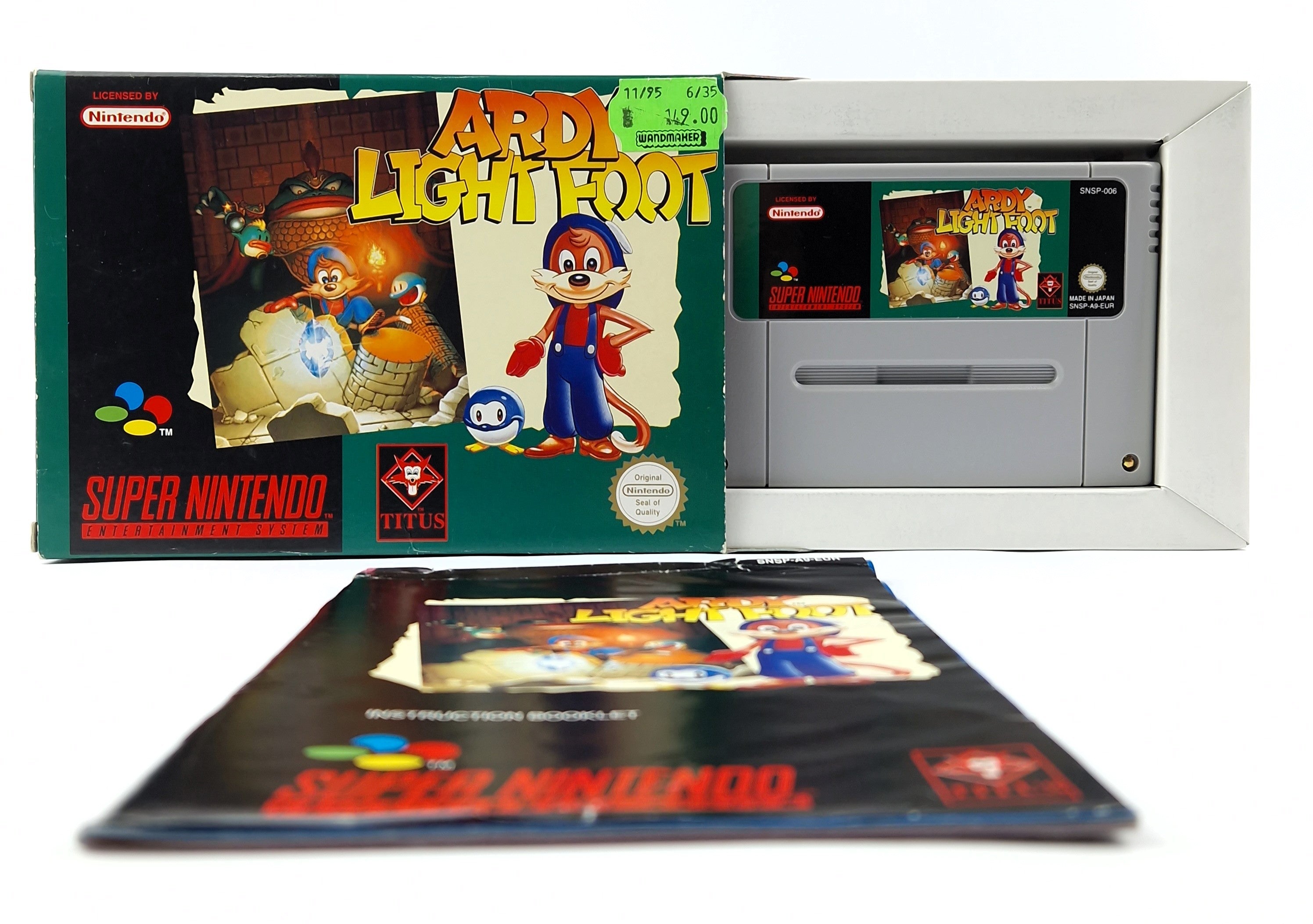 Super Nintendo Spiel – Ardy Light Foot Modul OVP PAL