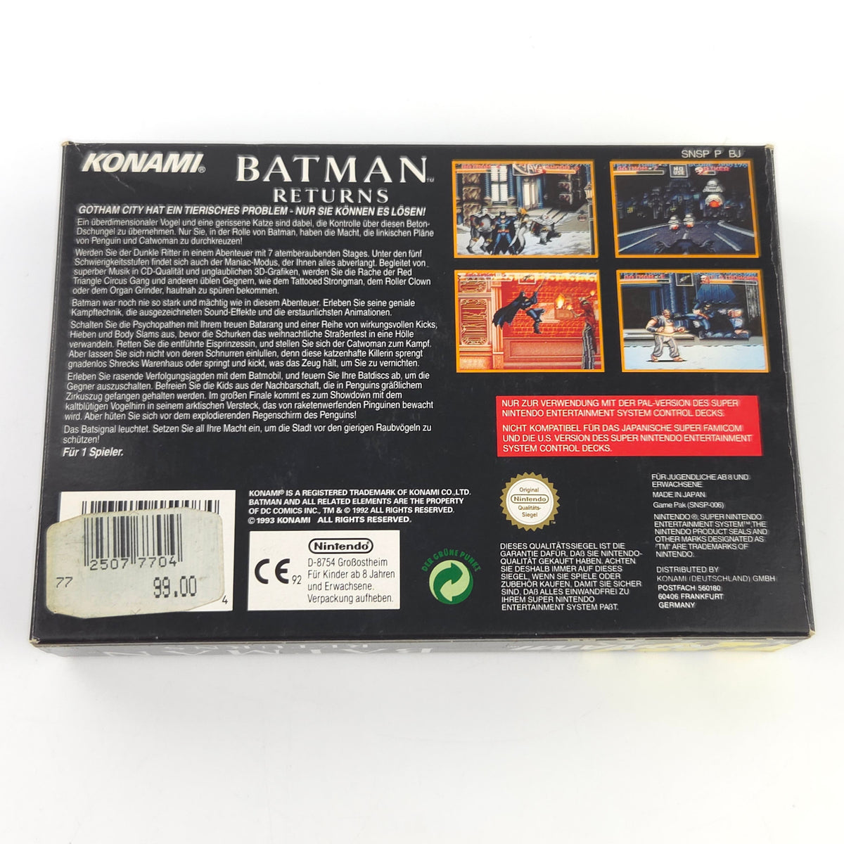 Super Nintendo Spiel Batman Returns OVP PAL DE