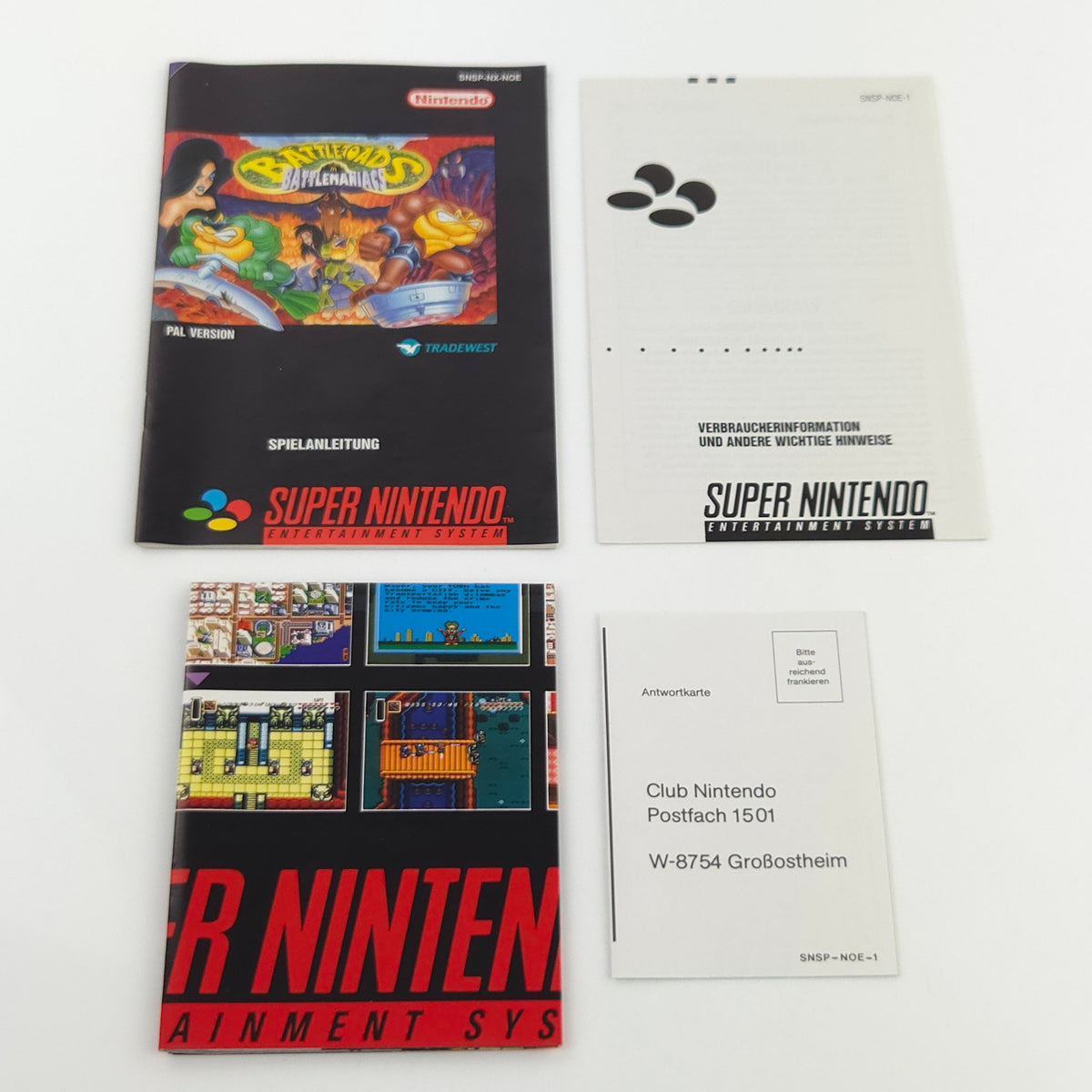 Super Nintendo Spiel Battletoads nahezu neuwertig CIB