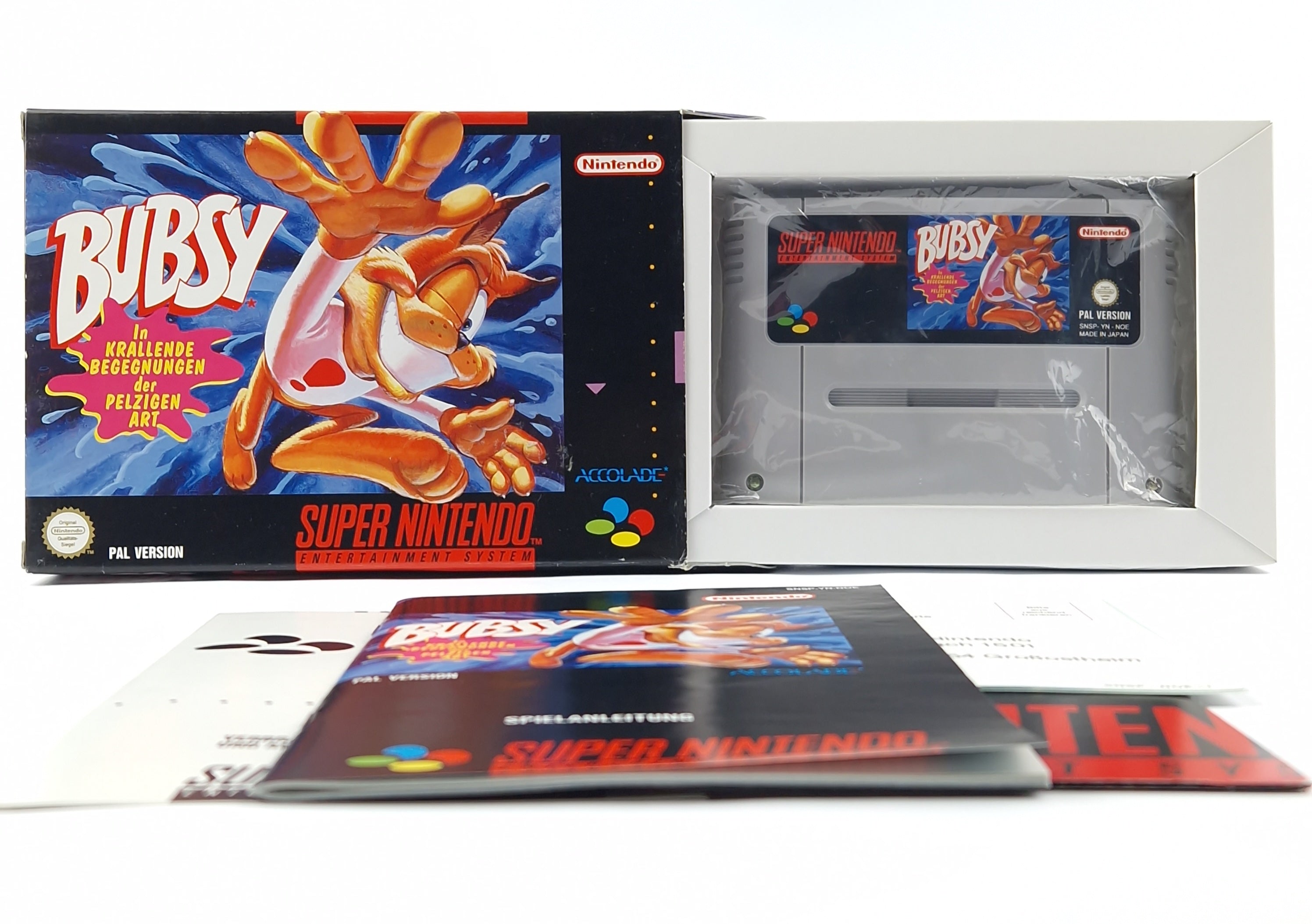 Super Nintendo Spiel – Bubsy OVP CIB PAL NOE SNES
