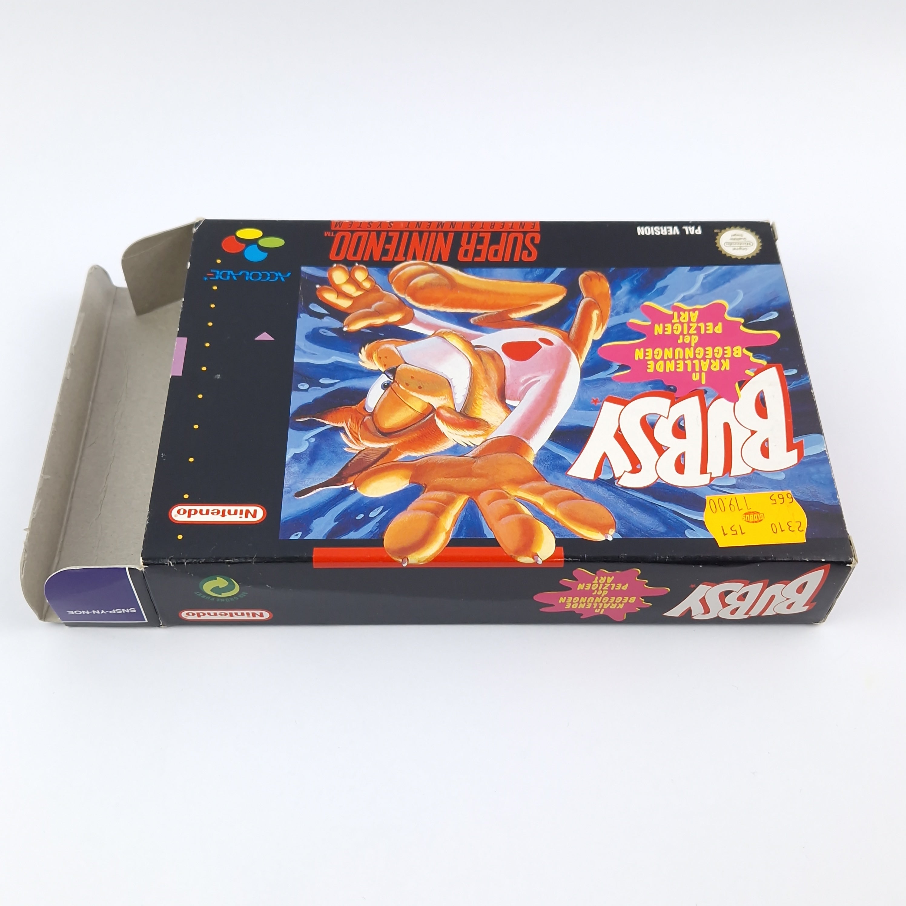 Super Nintendo Spiel – Bubsy Modul Anleitung OVP PAL CIB