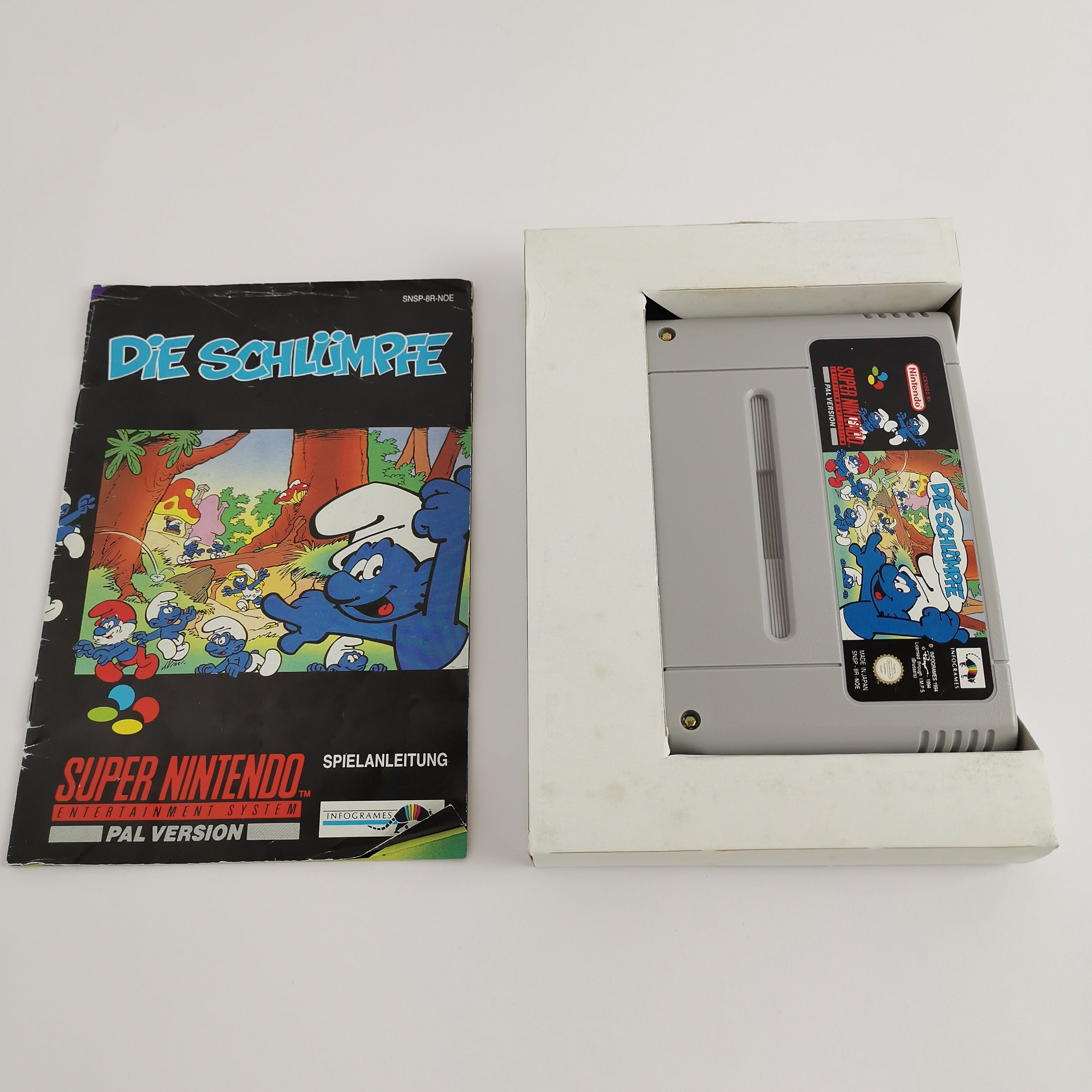 Super Nintendo Spiel – Die Schlümpfe in OVP SNES PAL