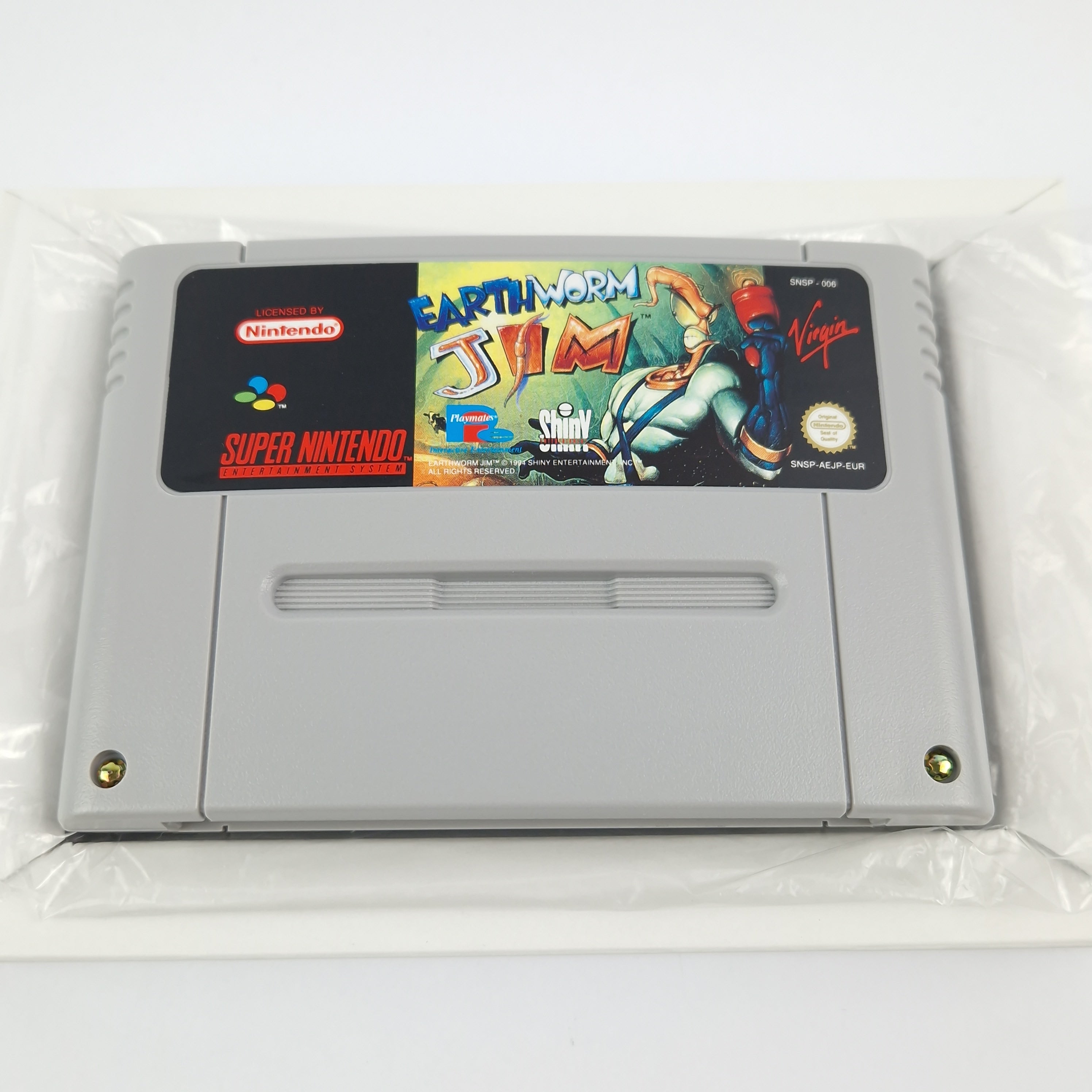 Super Nintendo Spiel – Earth Worm Jim OVP PAL CIB