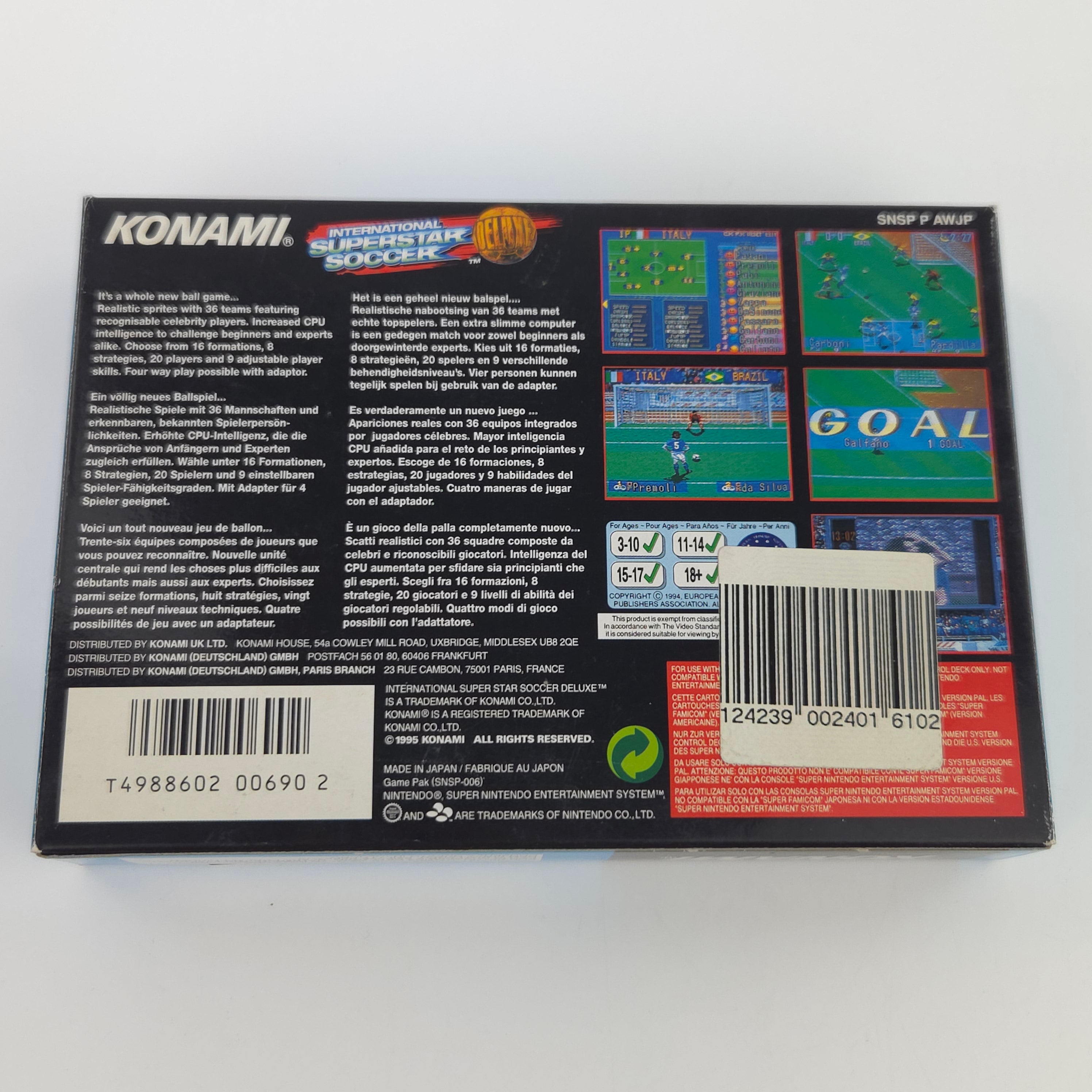 Super Nintendo Spiel International Superstar Soccer Deluxe SNES OVP PAL NOE