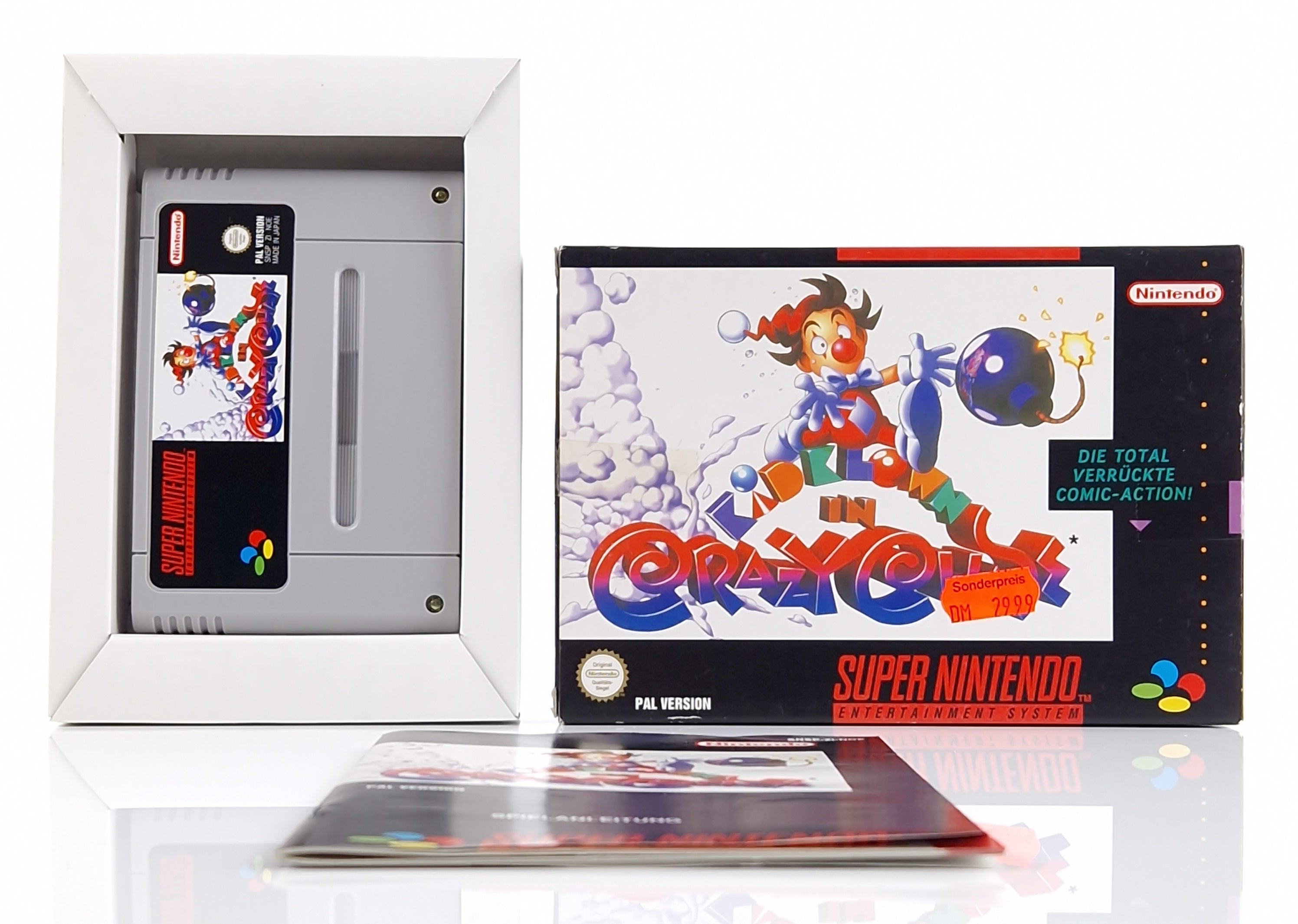 Super Nintendo Spiel – Kid Klown in Crazy Chase OVP PAL