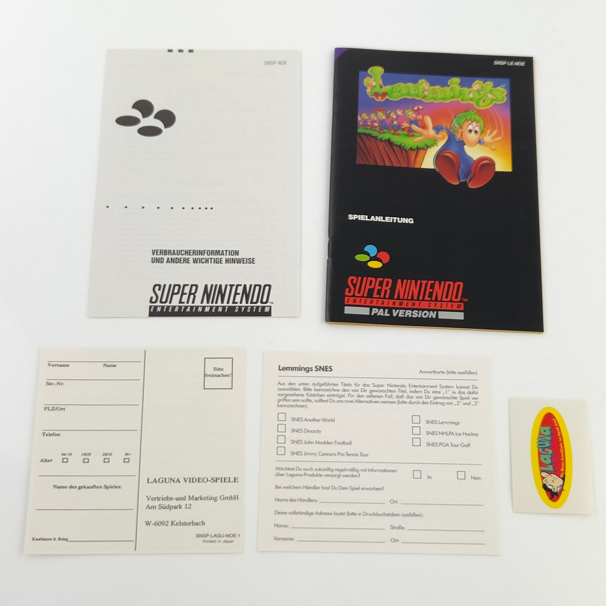 Super Nintendo Spiel Lemmings CIB nahezu neuwertig