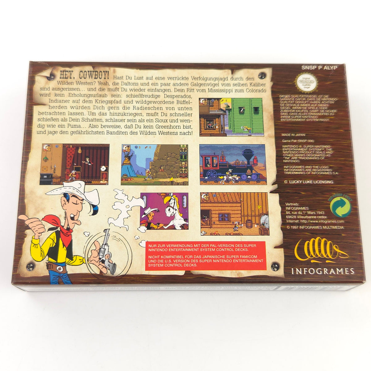 Super Nintendo Spiel Lucky Luke Modul Anleitung OVP