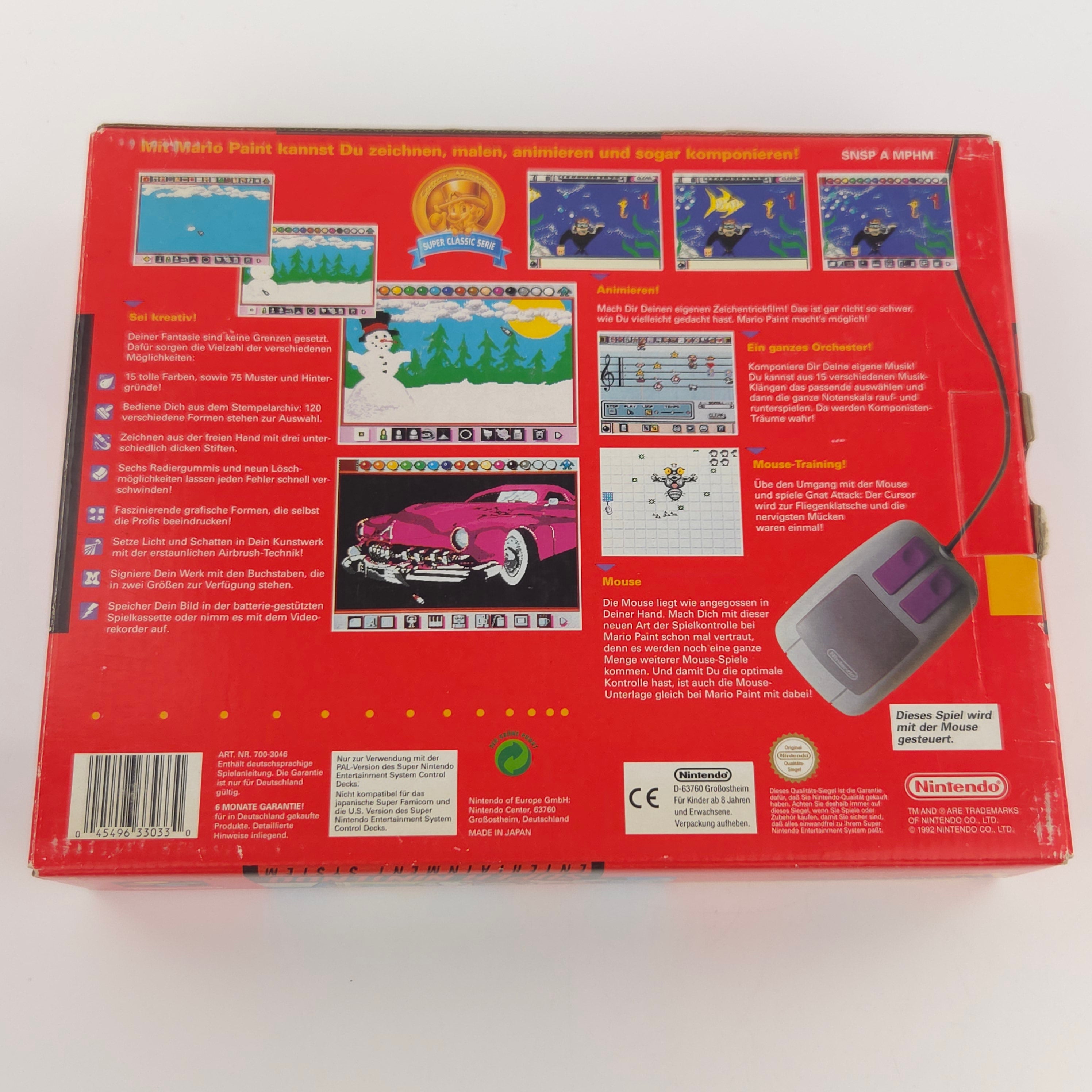 Super Nintendo Spiel Mario Paint SNES Maus OVP PAL NOE