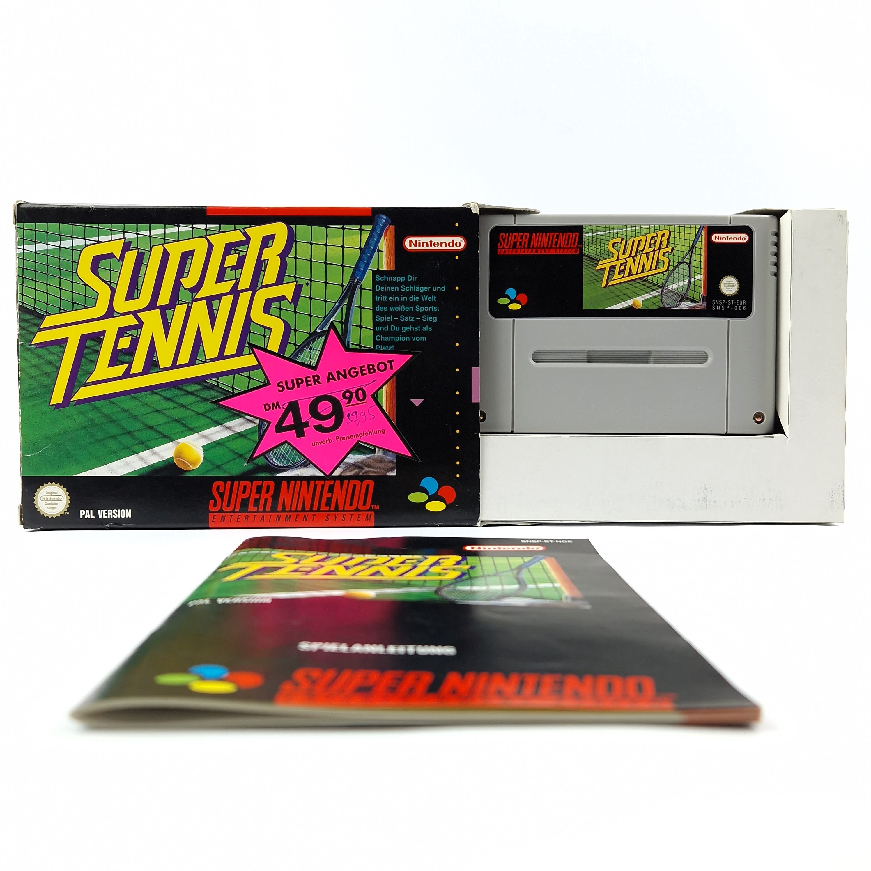 Super Nintendo Spiel – Super Tennis OVP CIB PAL NOE-1