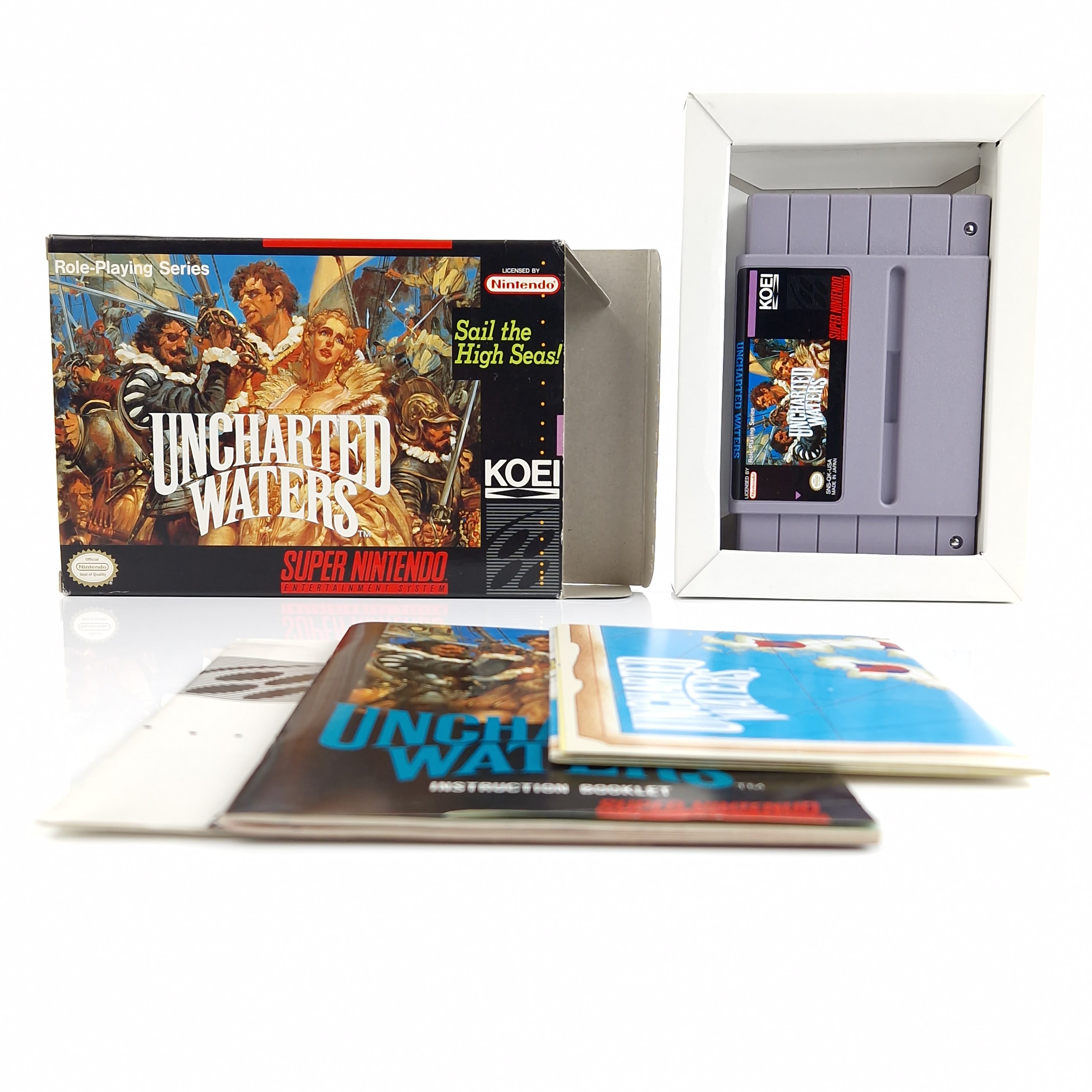 Super Nintendo Spiel – Uncharted Waters OVP NTSC USA
