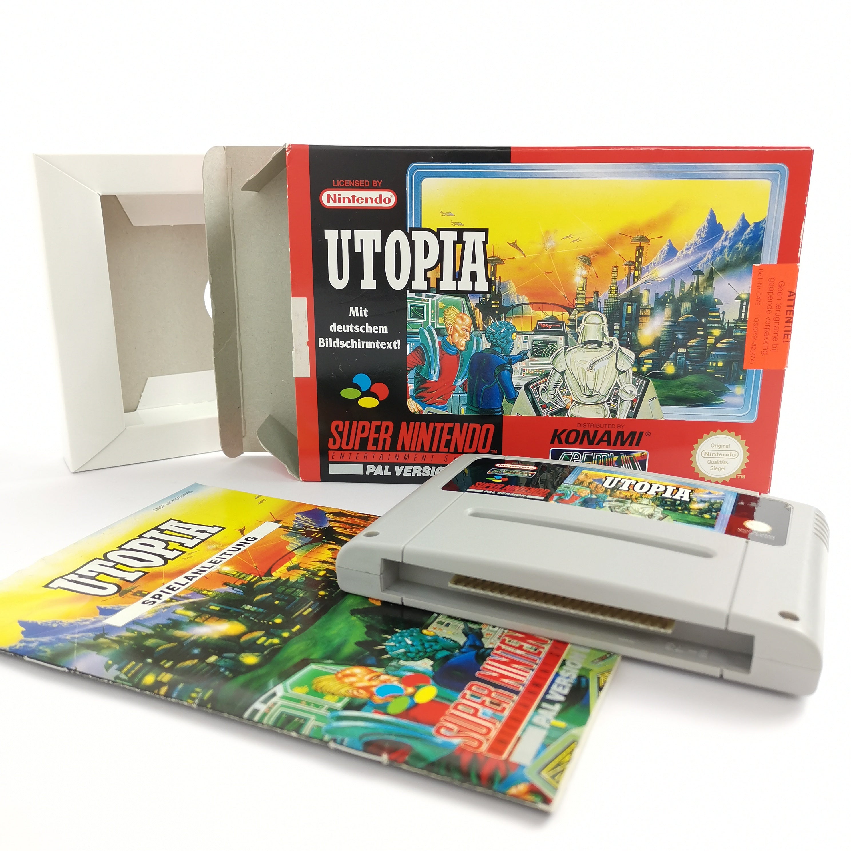 Super Nintendo Spiel – Utopia OVP PAL Version Konami