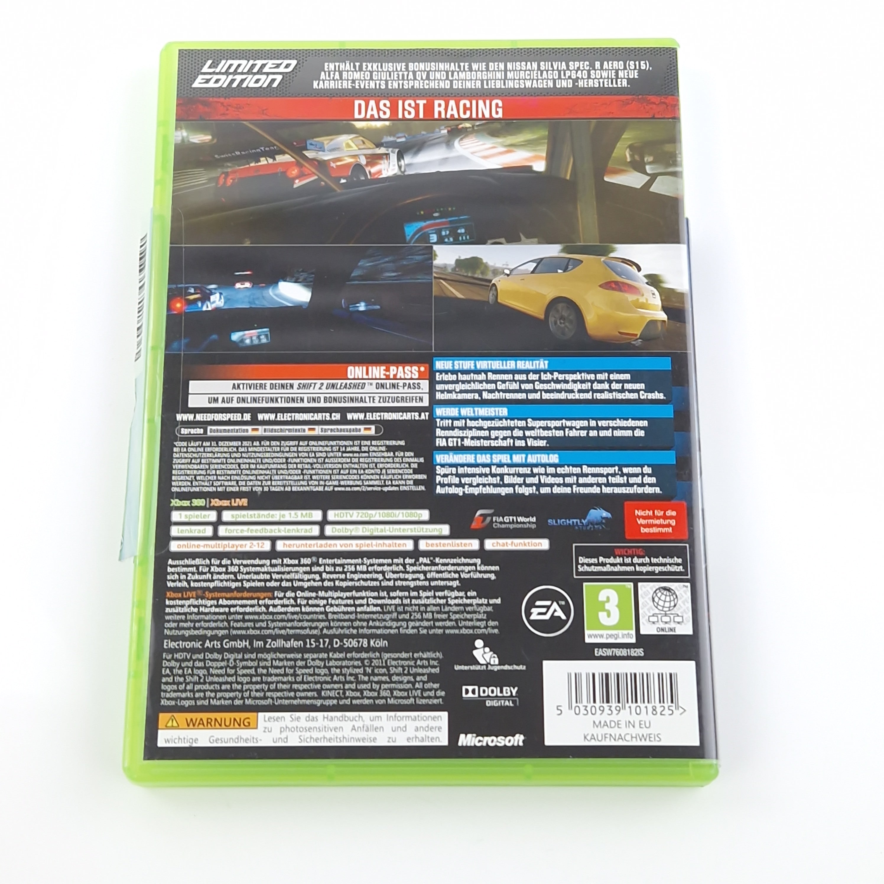 Xbox 360 Spiel – Shift 2 Unleashed Limited Edition OVP PAL