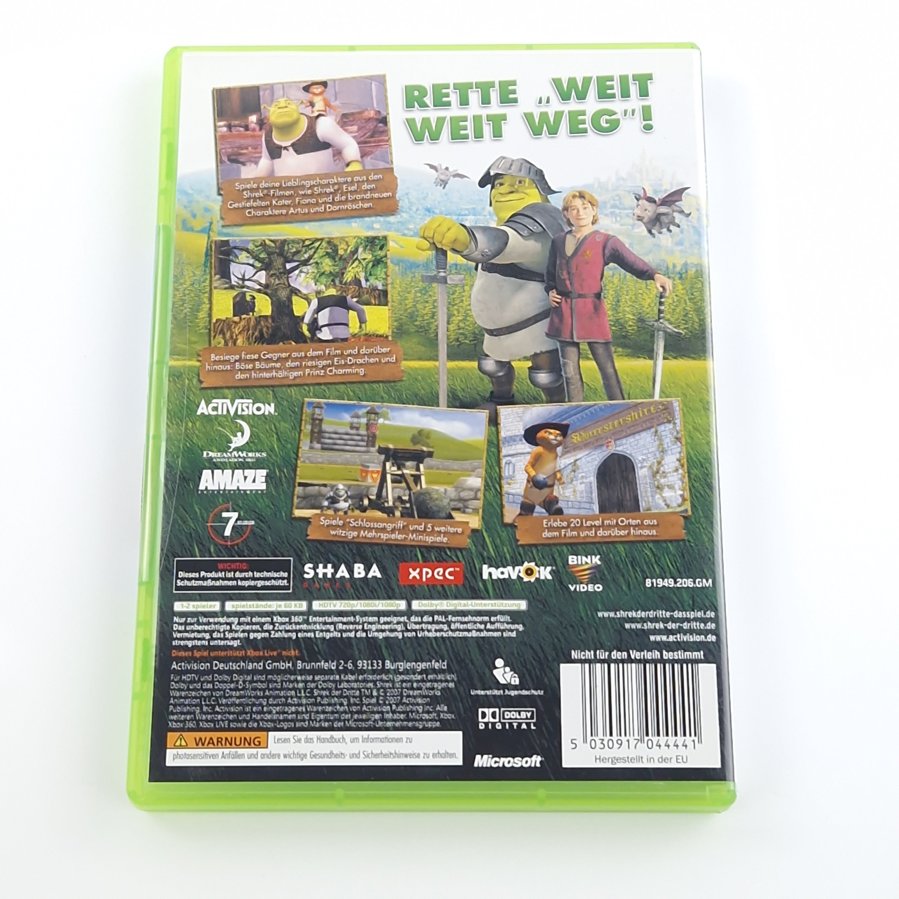 Xbox 360 Spiel – Shrek der Dritte OVP PAL dt. Anleitung