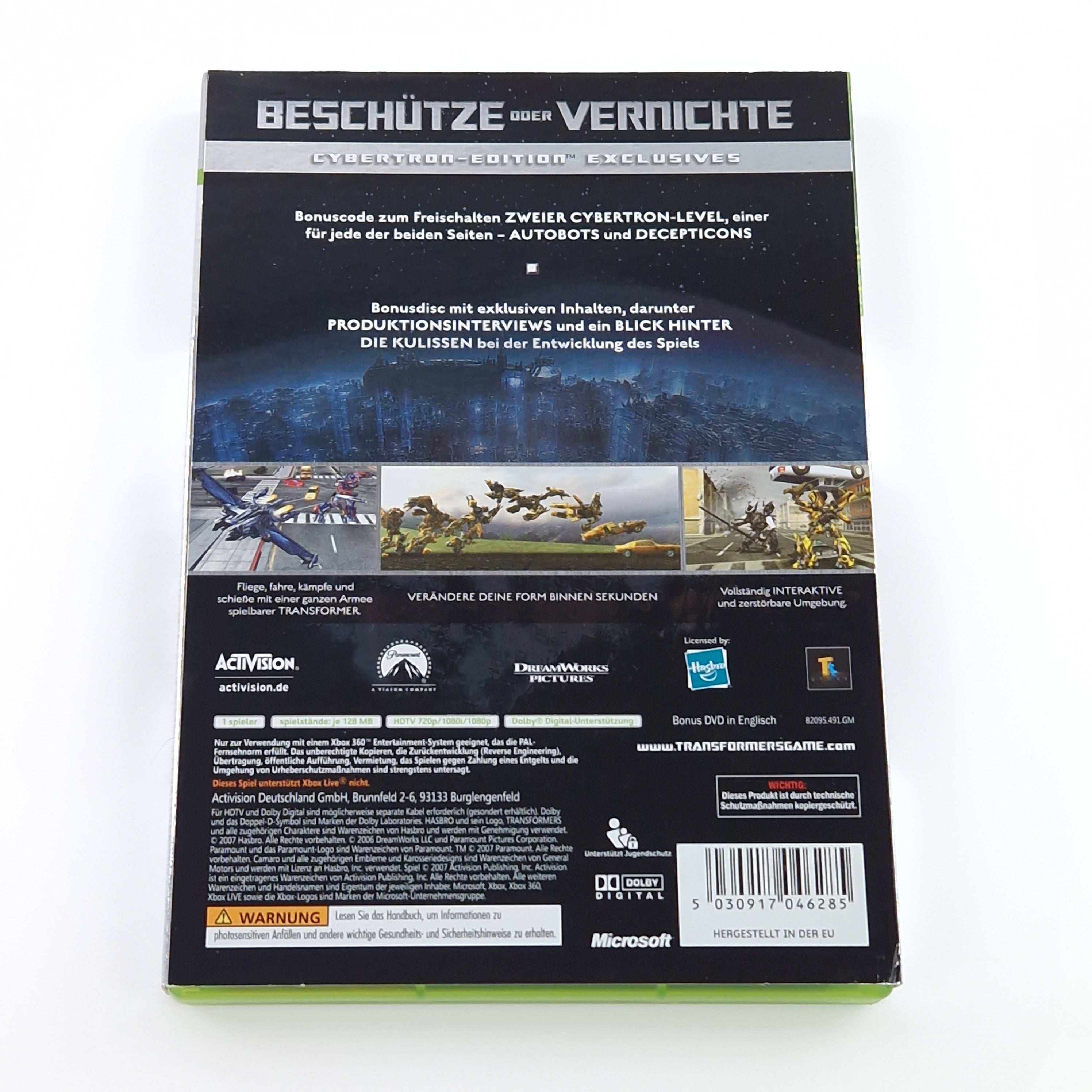 Xbox 360 Spiel – Transformers The Game Cybertron Edition OVP
