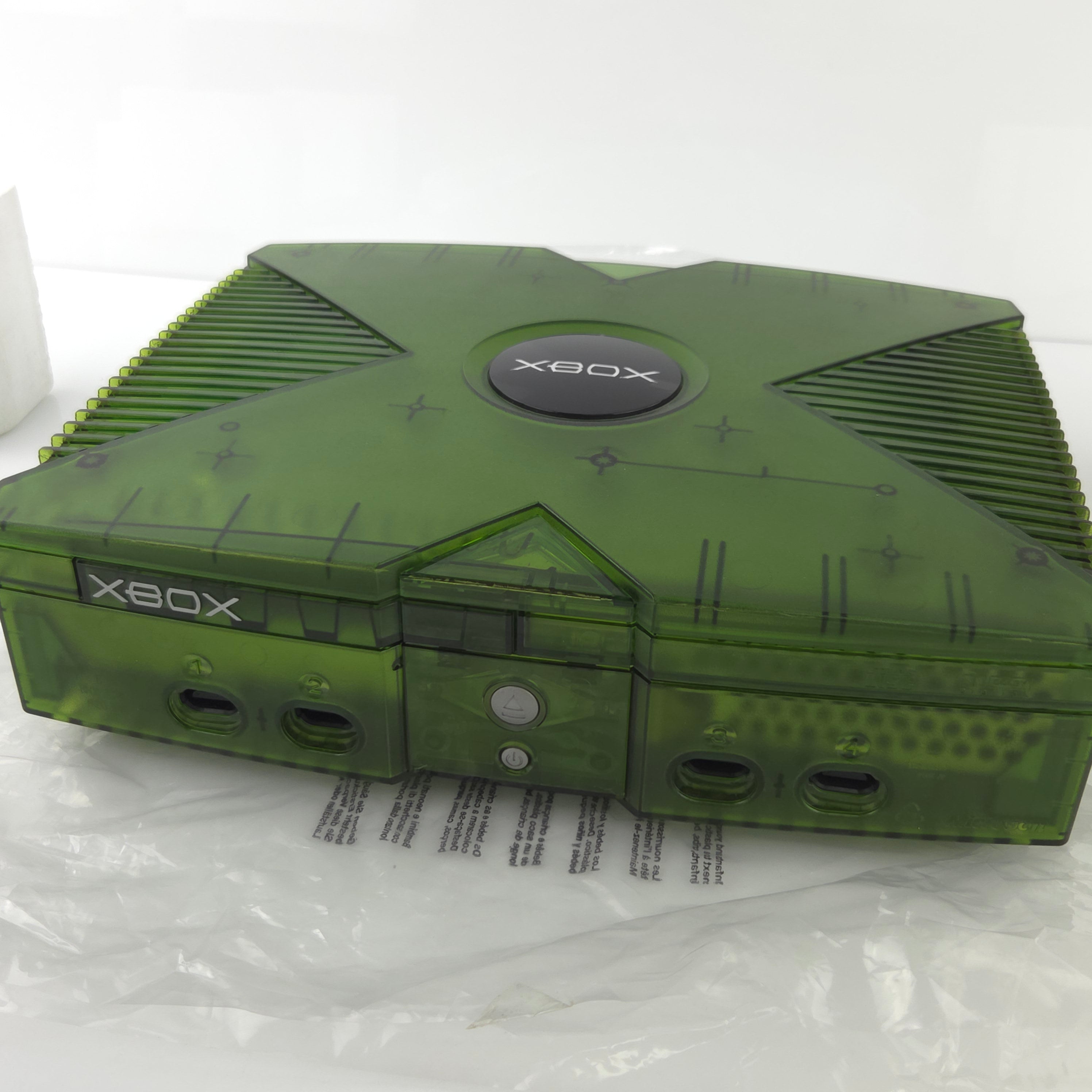 Xbox Konsole Crystal Green Halo Edition OVP PAL