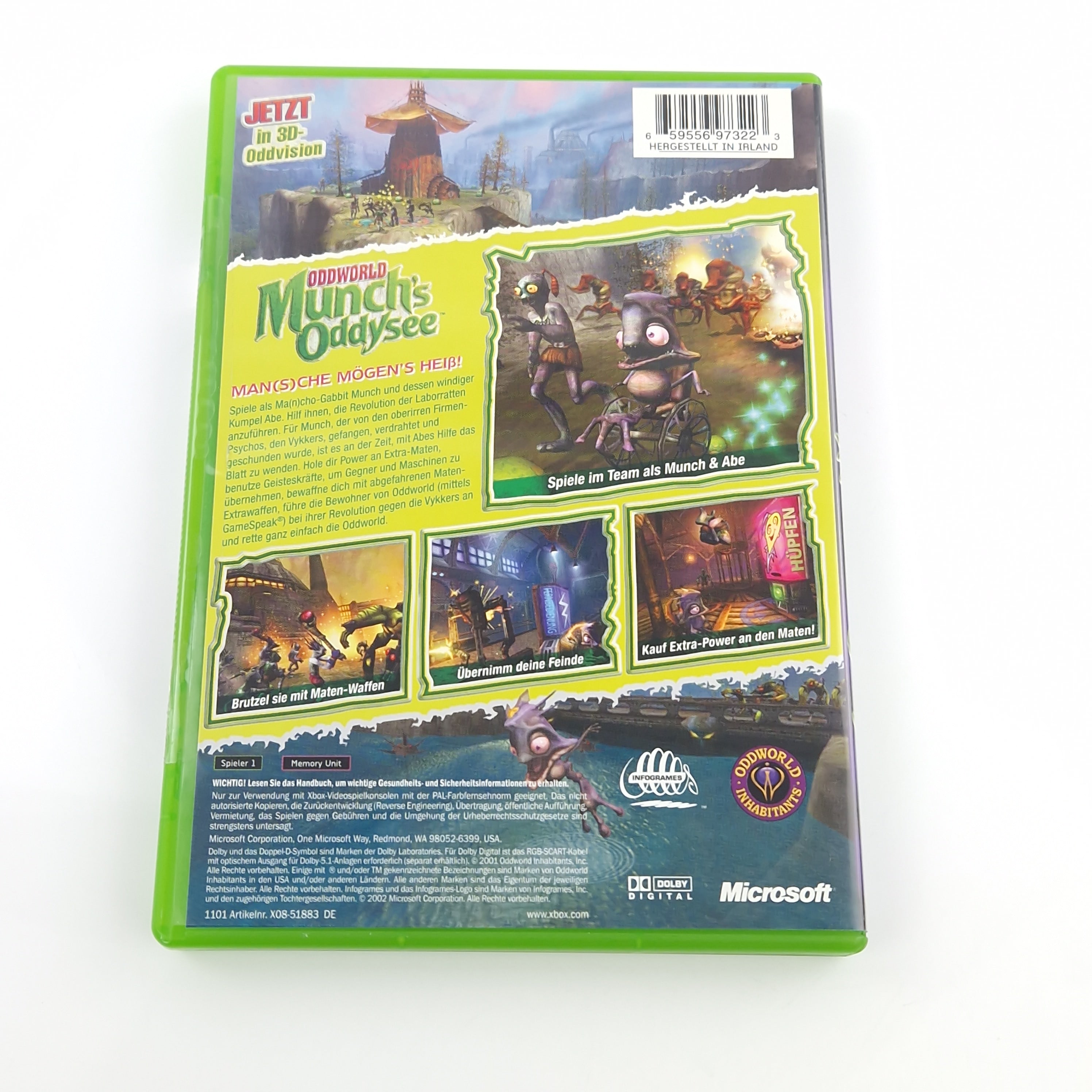 Xbox Classic Spiel – Oddworld Munchs Oddysee OVP PAL