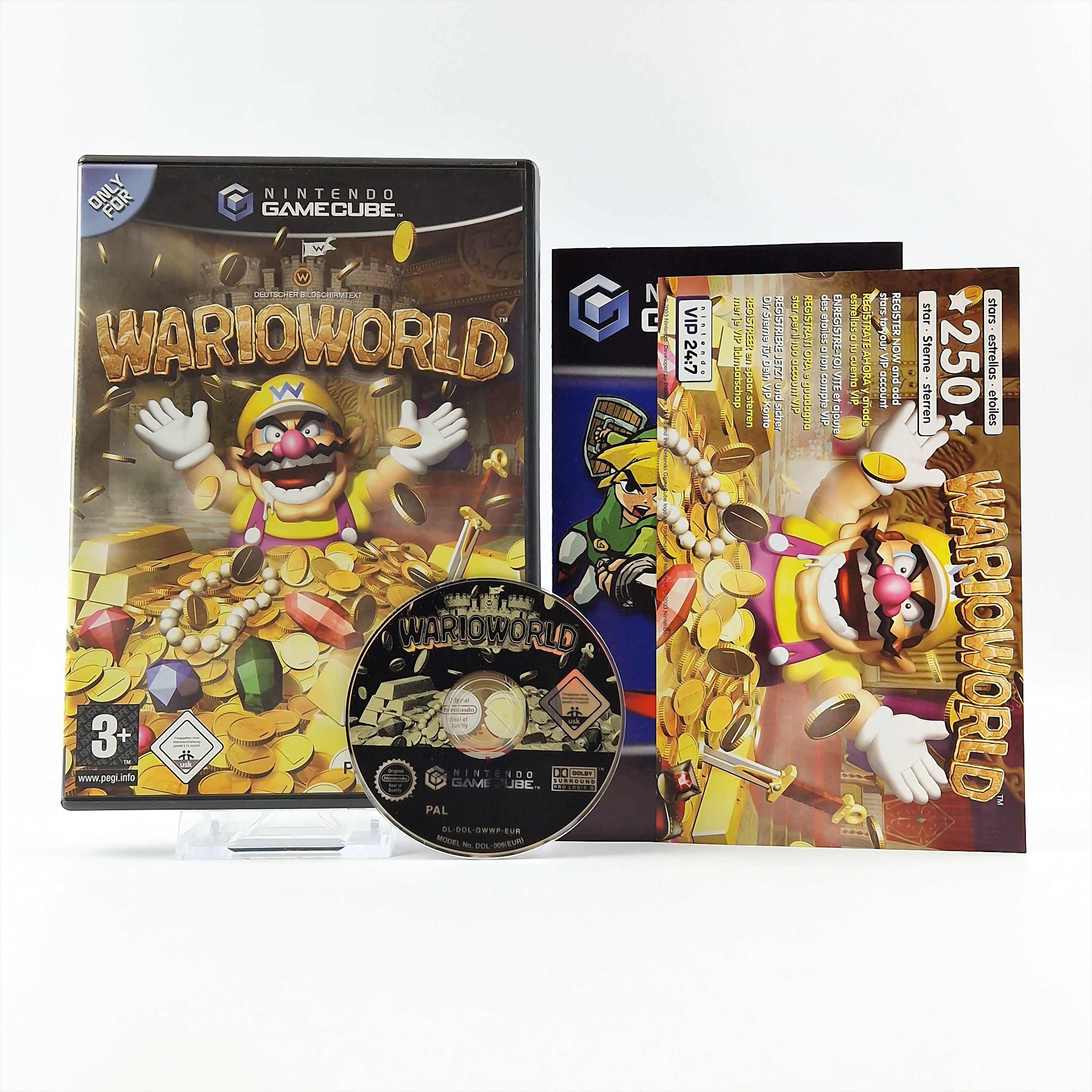 Nintendo Gamecube Spiel : WarioWorld - OVP ohne Anleitung CD PAL Game