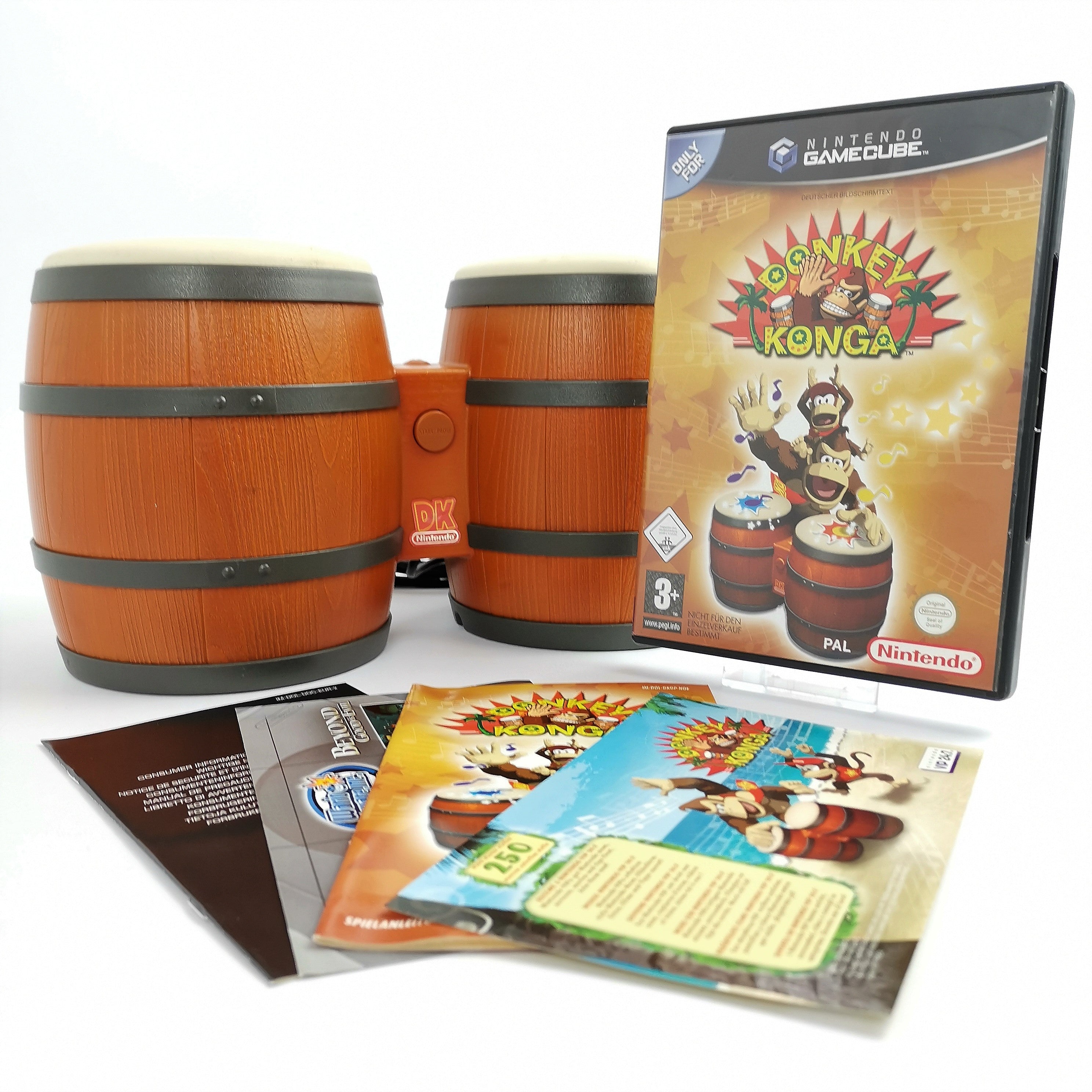 Nintendo Gamecube Spiel : Donkey Konga + Bongos / Trommeln | OVP PAL