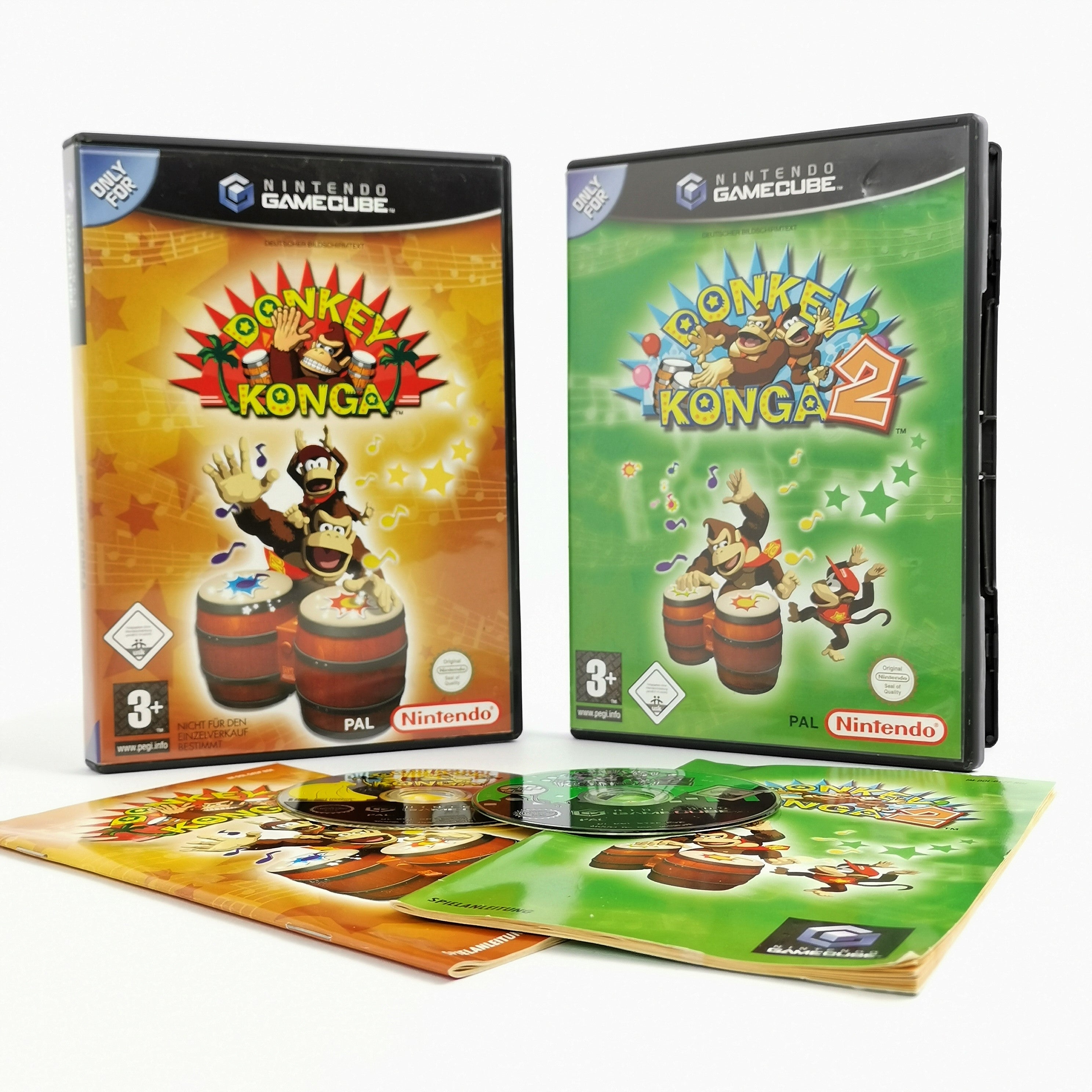 Nintendo Gamecube Spiel : Donkey Konga + Bongos / Trommeln | OVP PAL