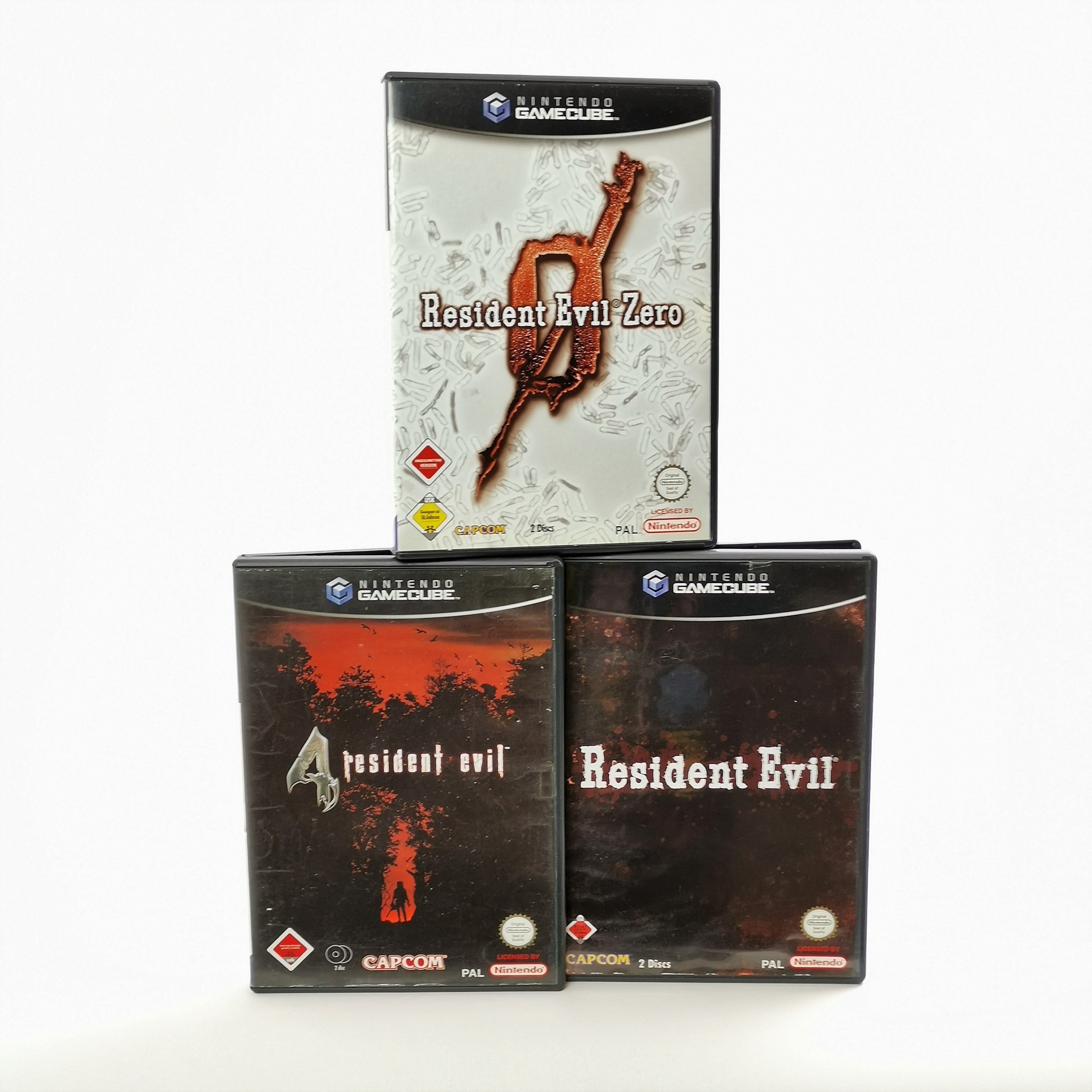 Nintendo Gamecube Spiele : Resident Evil Teil 1 , Teil 4 & Zero - OVP PAL USK18