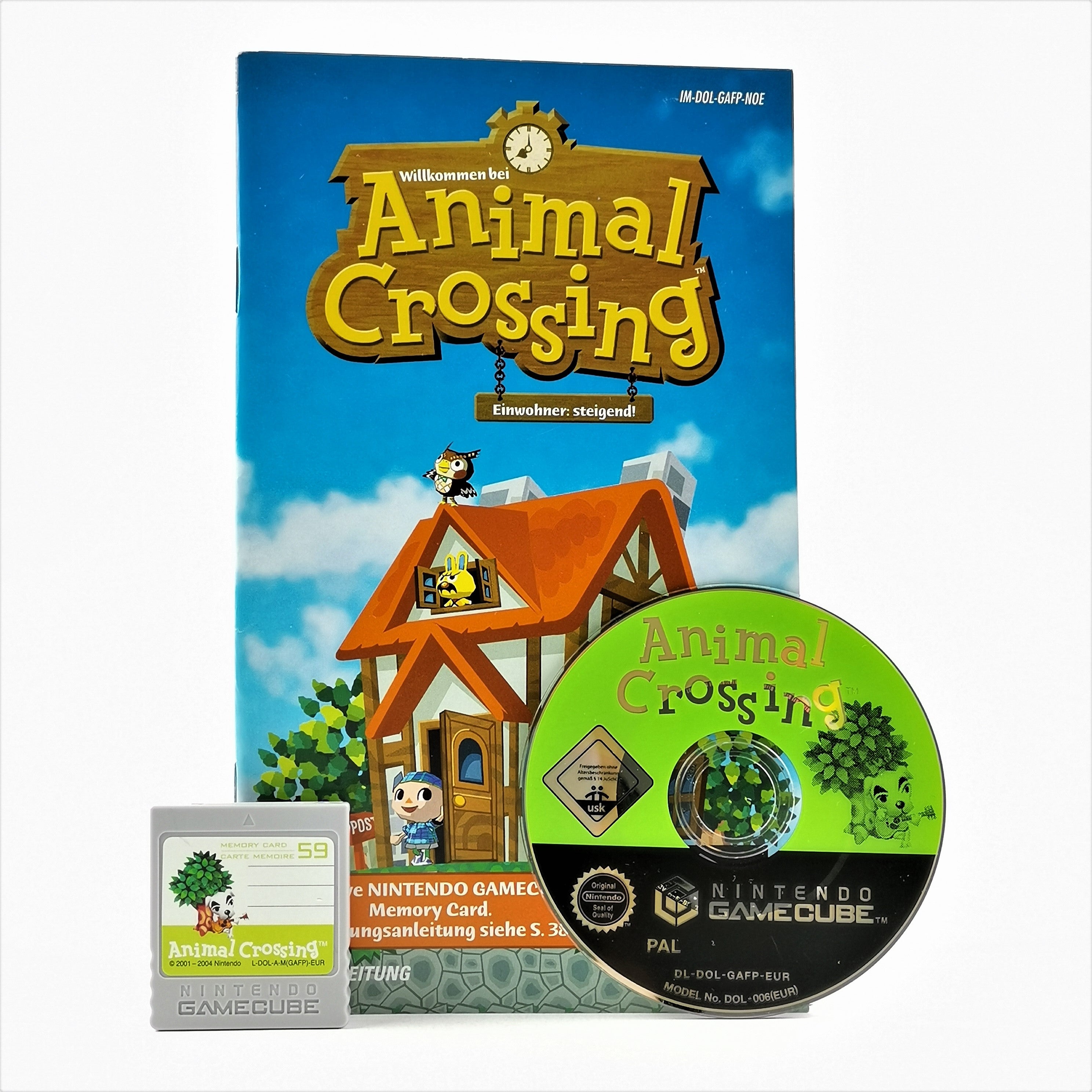 Nintendo Gamecube Spiel : Animal Crossing + Memory Card - CD + Anleitung PAL