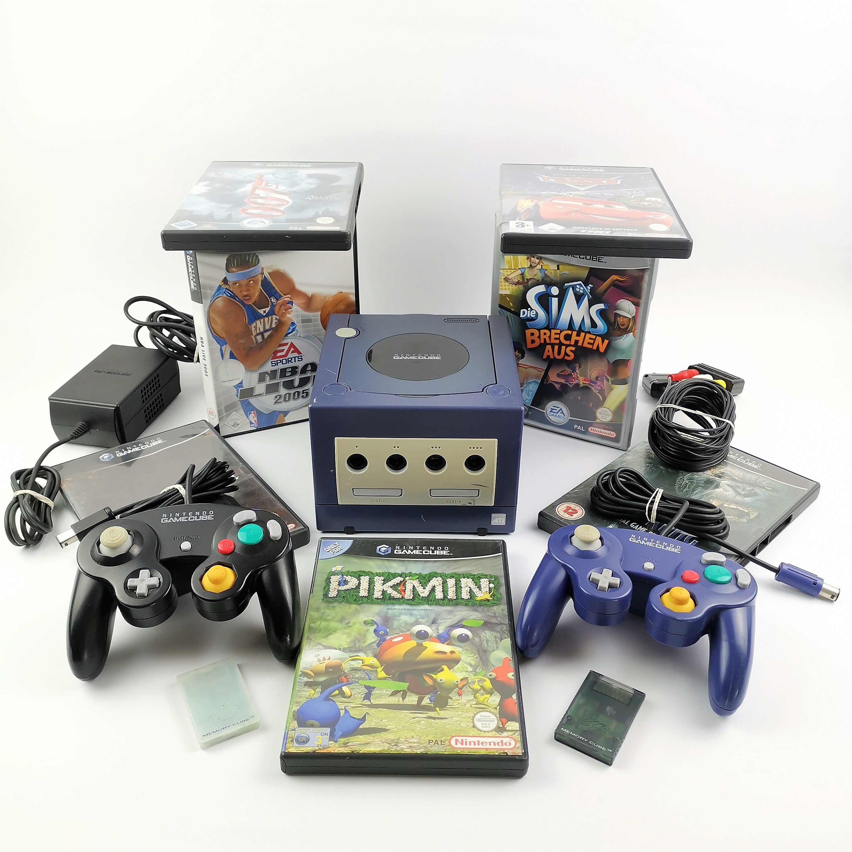 Nintendo Gamecube Purple Konsole, 2 Controller, 2 Memory Cards & 7 Spiele